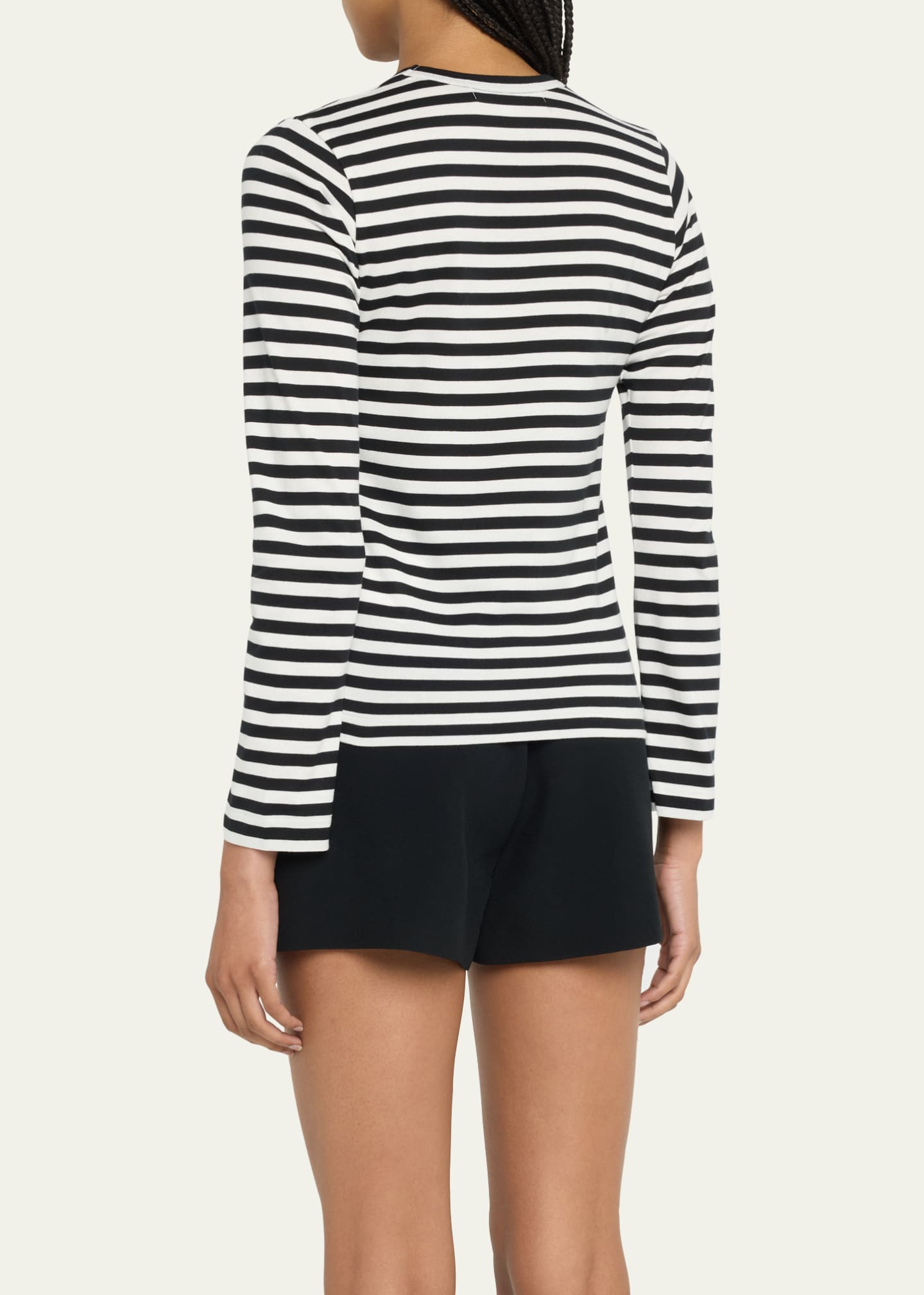 CDG Play Heart Logo LongSleeve Striped TShirt Bergdorf Goodman