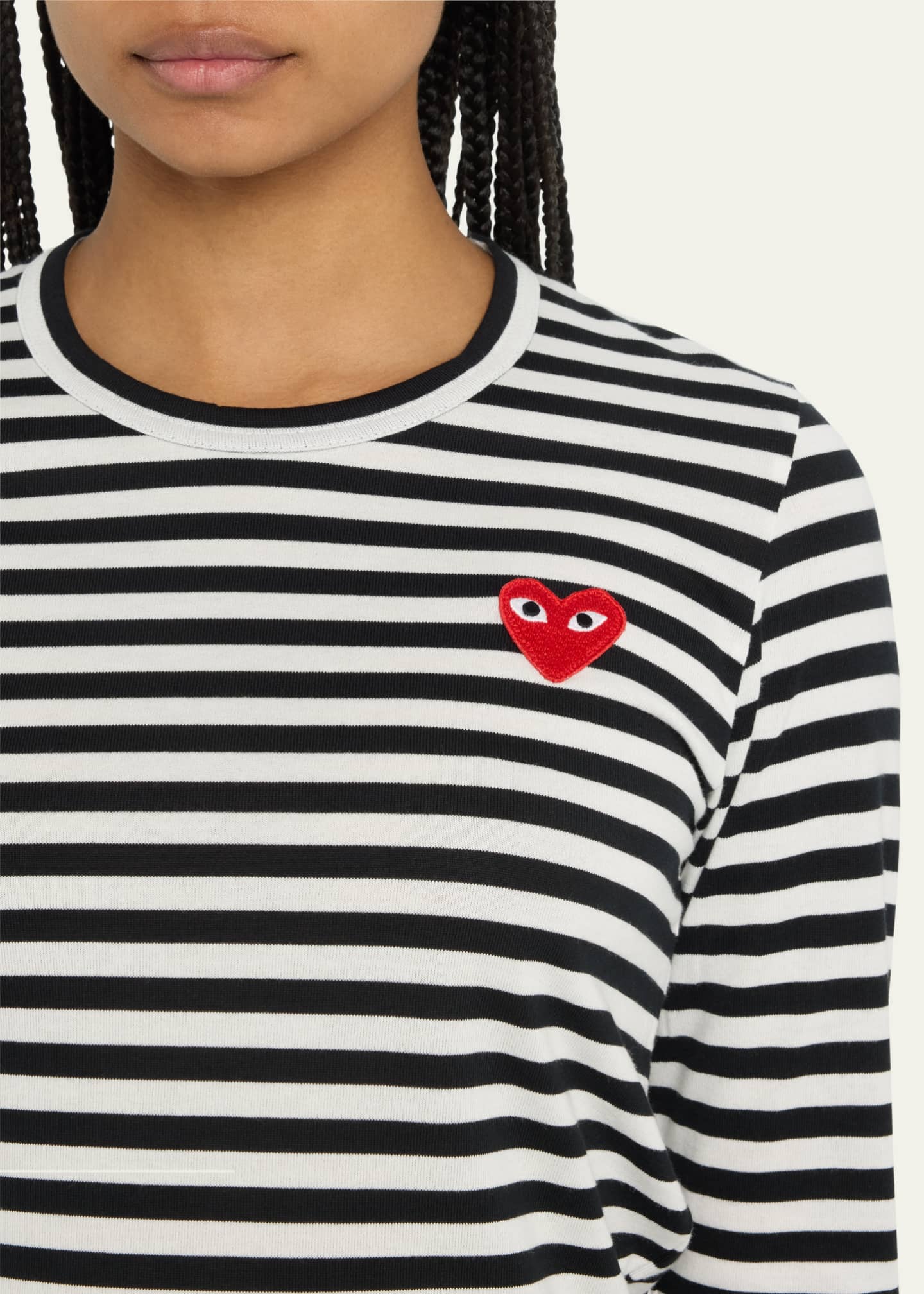 Striped long sleeve shirt with heart logo online