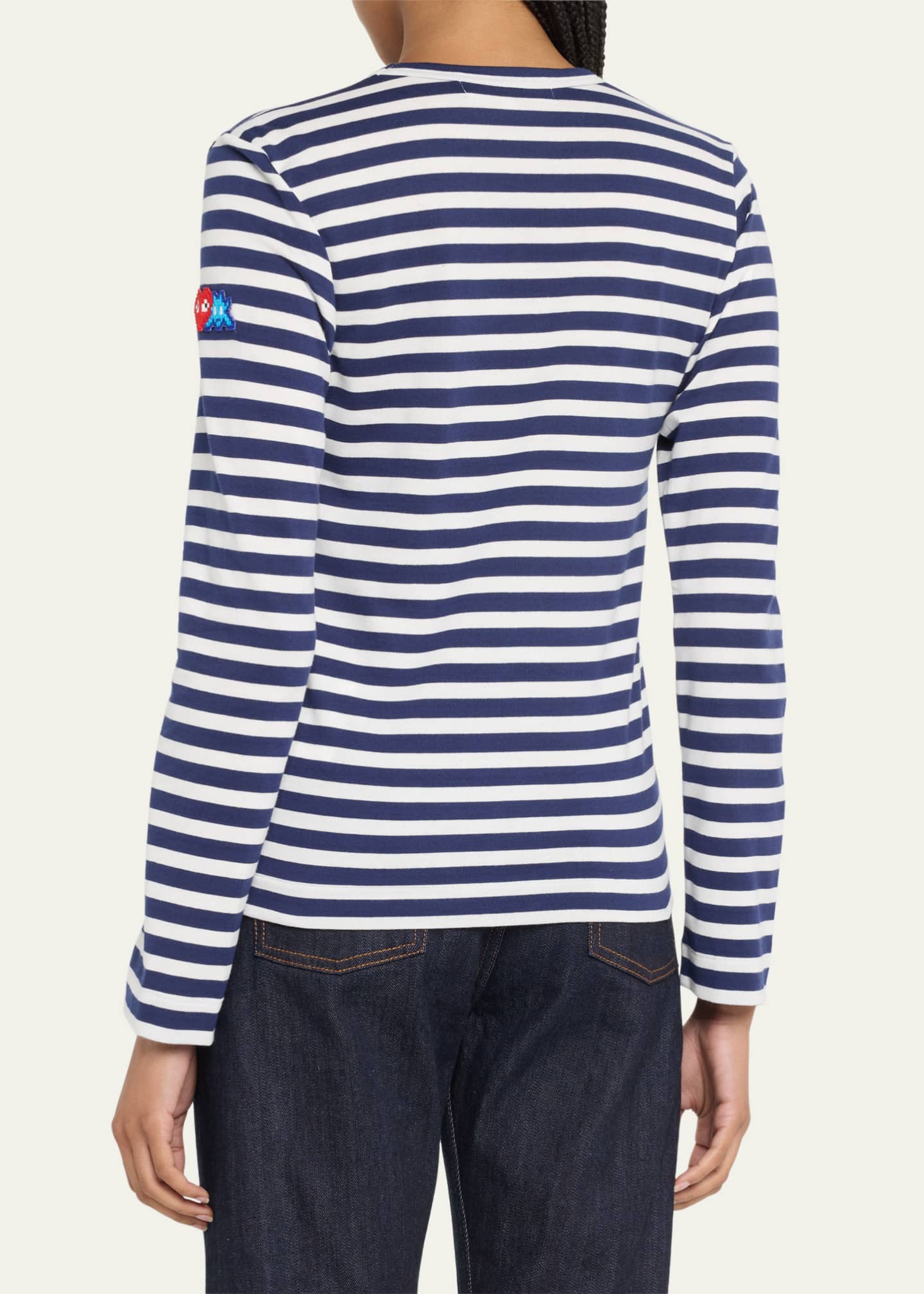 Cdg blue striped shirt hot sale