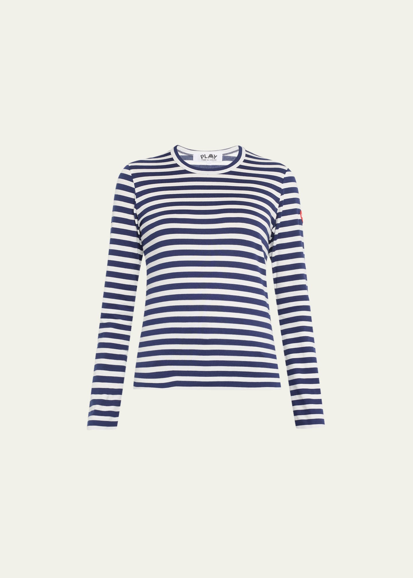 CDG Play Long-Sleeve Striped Heart Logo T-Shirt - Bergdorf Goodman