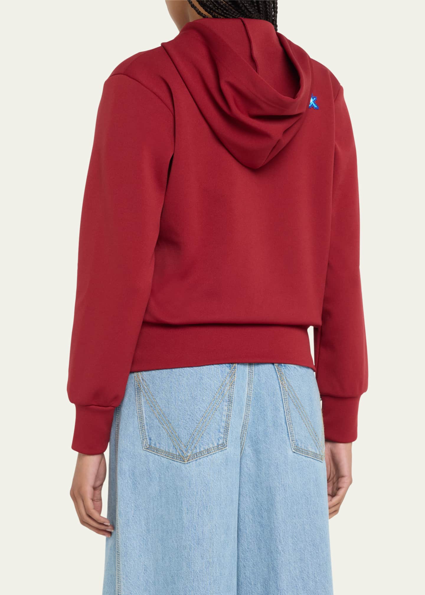 CDG Play Hooded Logo-Patch Zip-Front Sweatshirt Image 3 of 5