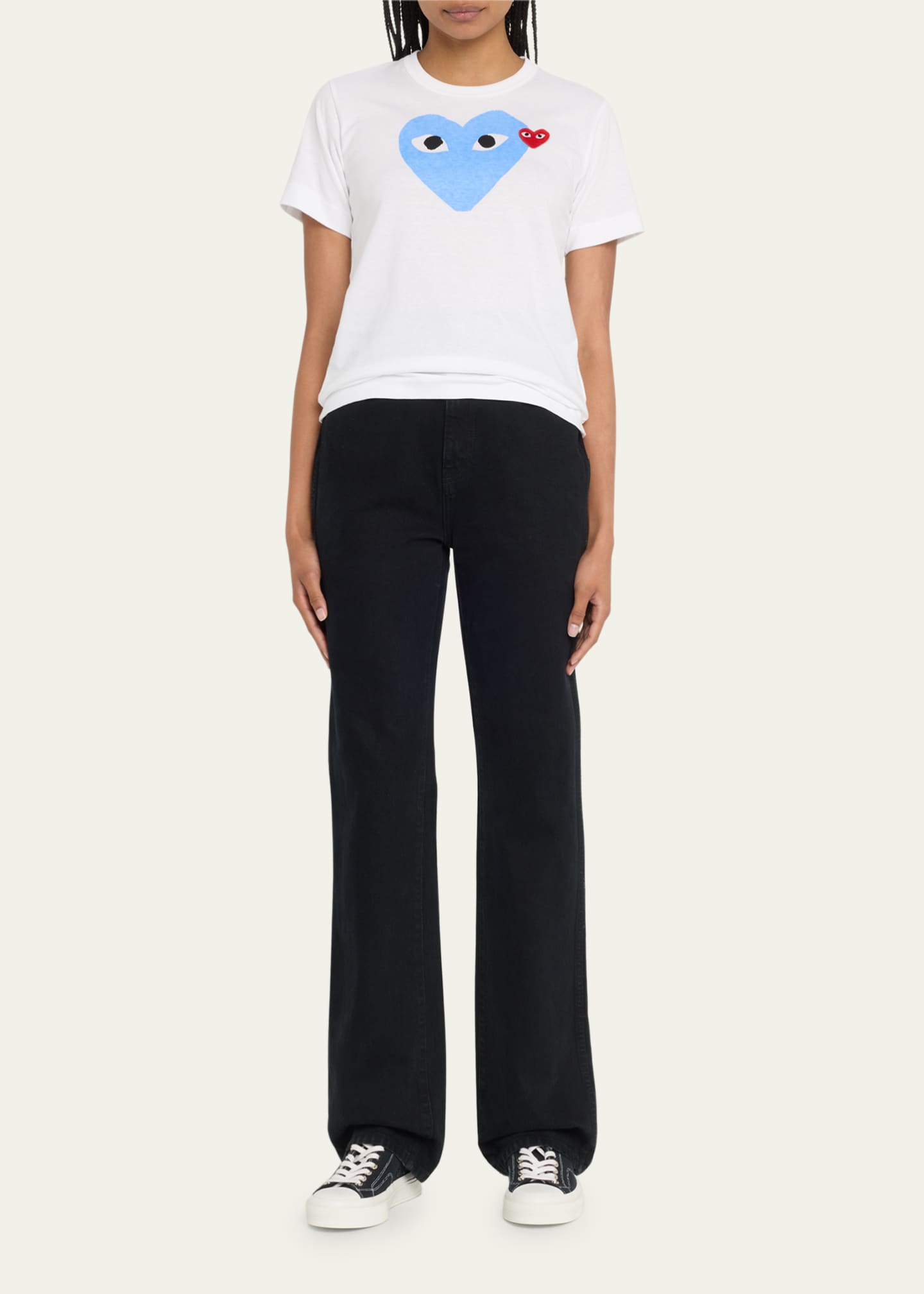 White Double Heart Eyes T-Shirt - kids atelier