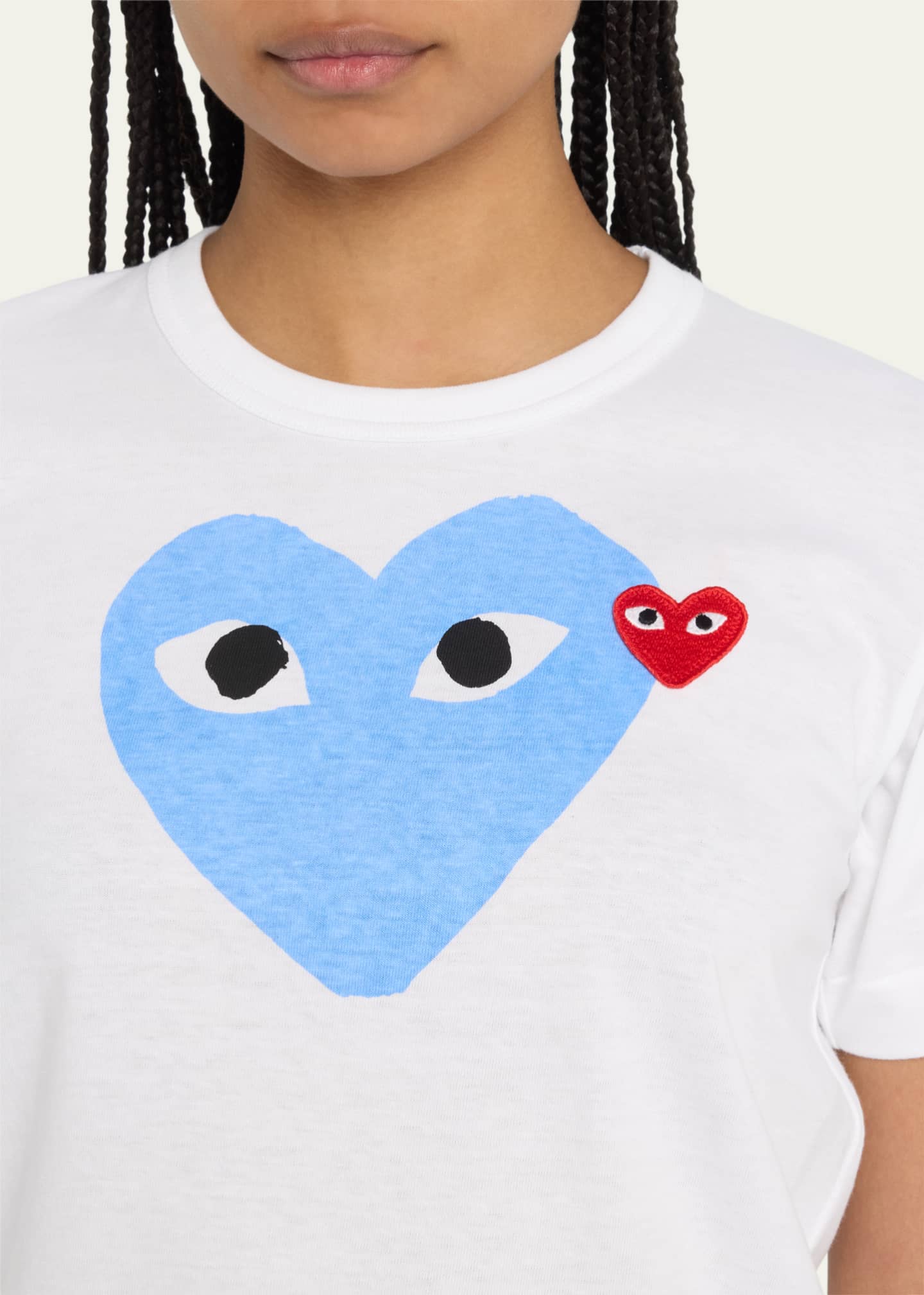Cdg blue heart shirt best sale