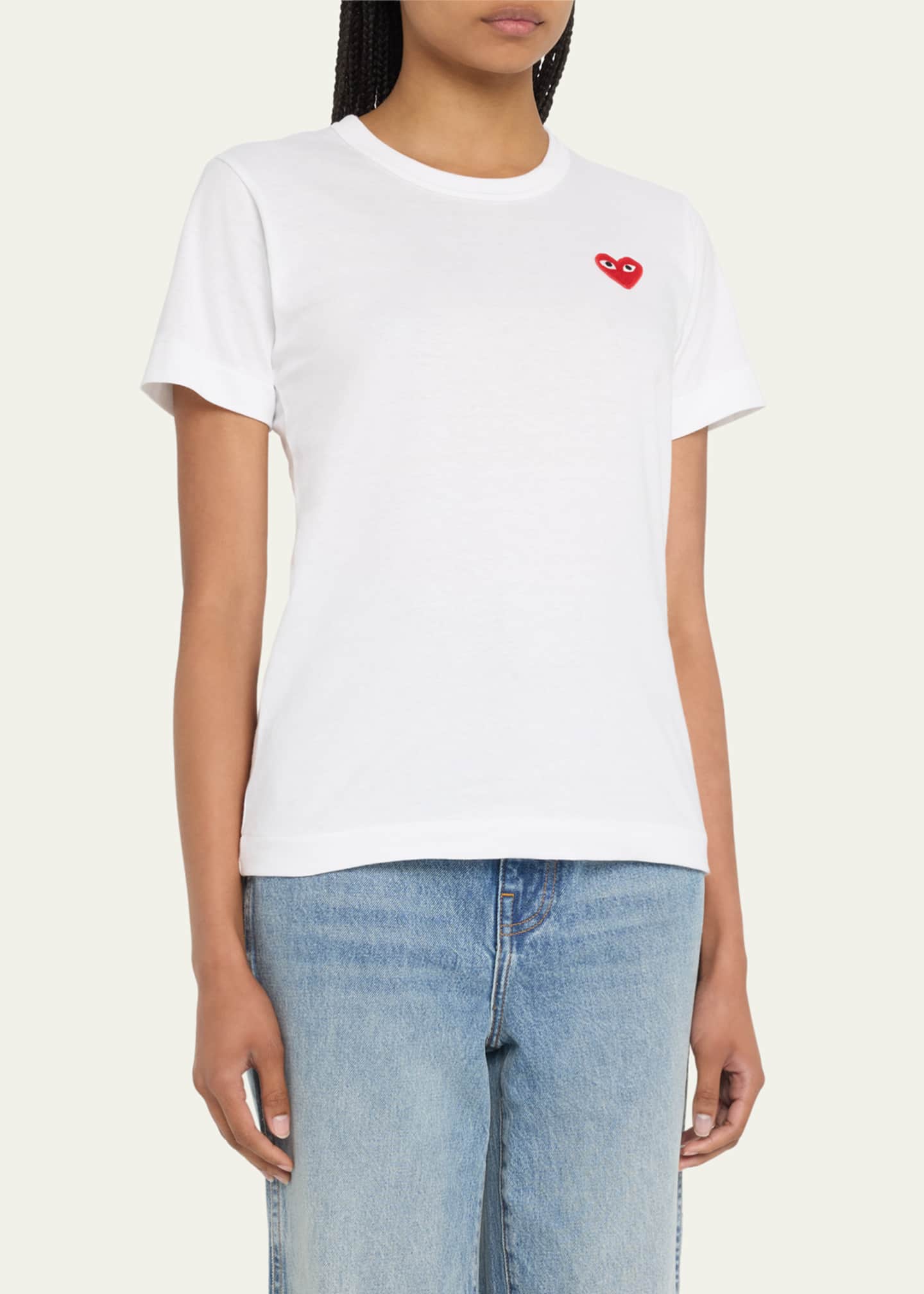 CDG Play Heart Logo Short-Sleeve Cotton T-Shirt - Bergdorf Goodman