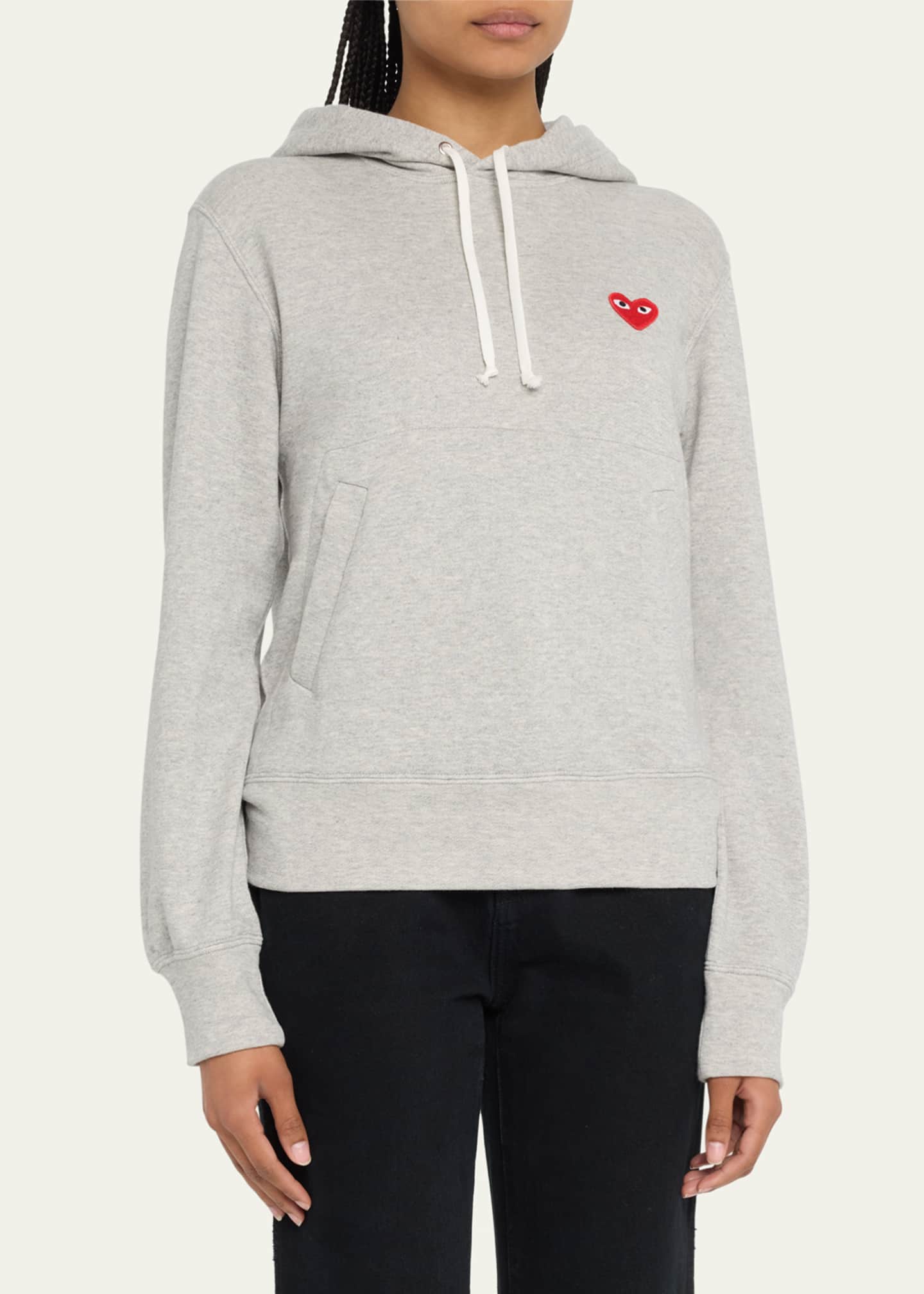 CDG Play Hooded Sweatshirt with Heart Logo Detail