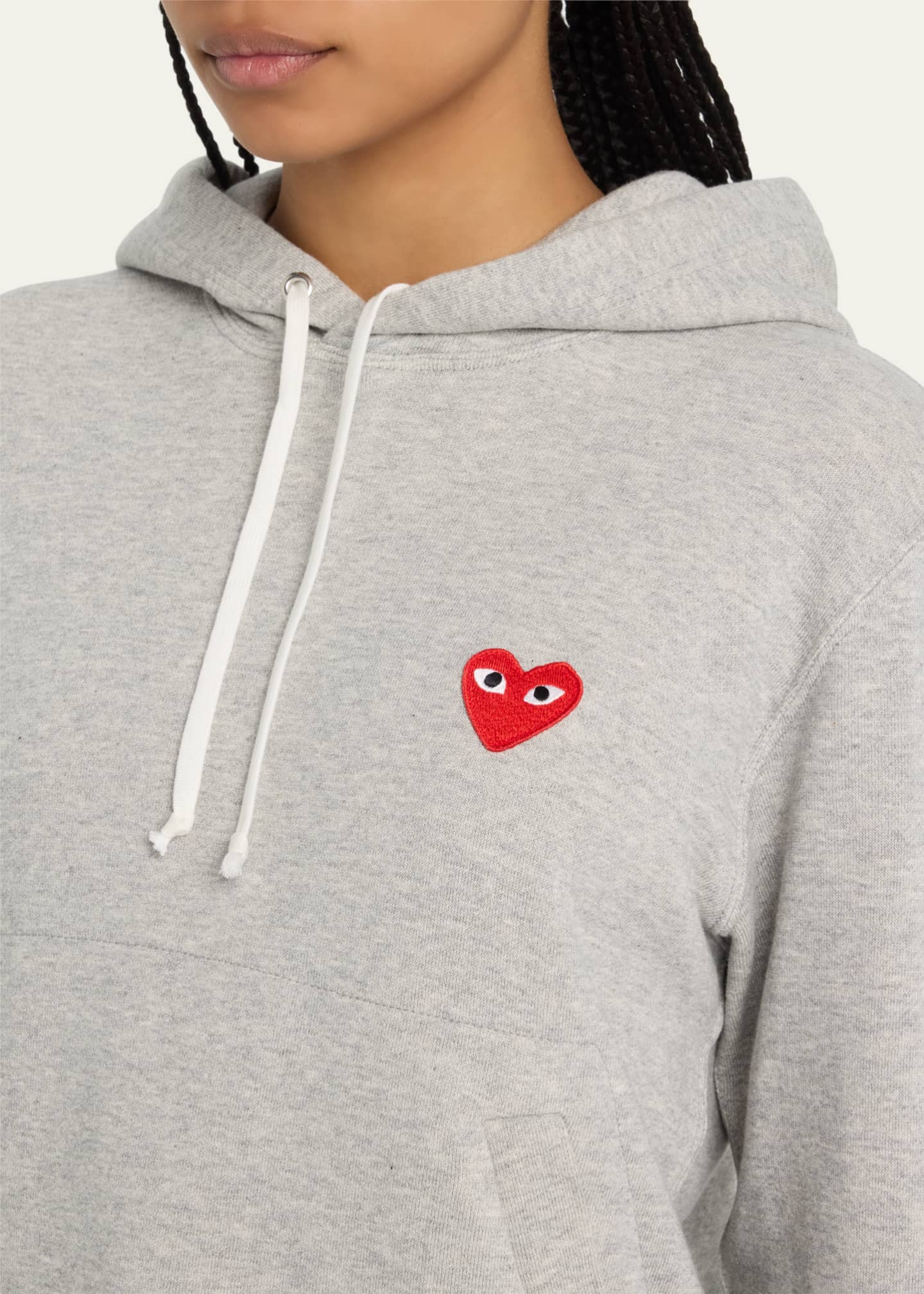 CDG Play Hooded Sweatshirt with Heart Logo Detail