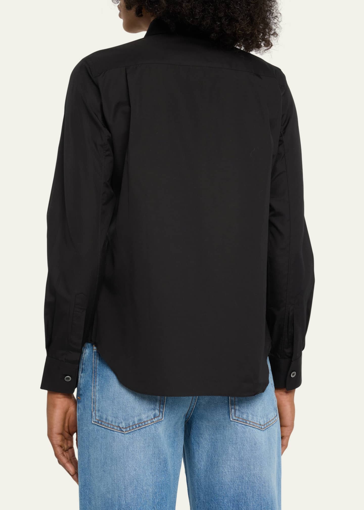 CDG Play Logo-Patch Woven Cotton Button-Front Shirt Image 3 of 5