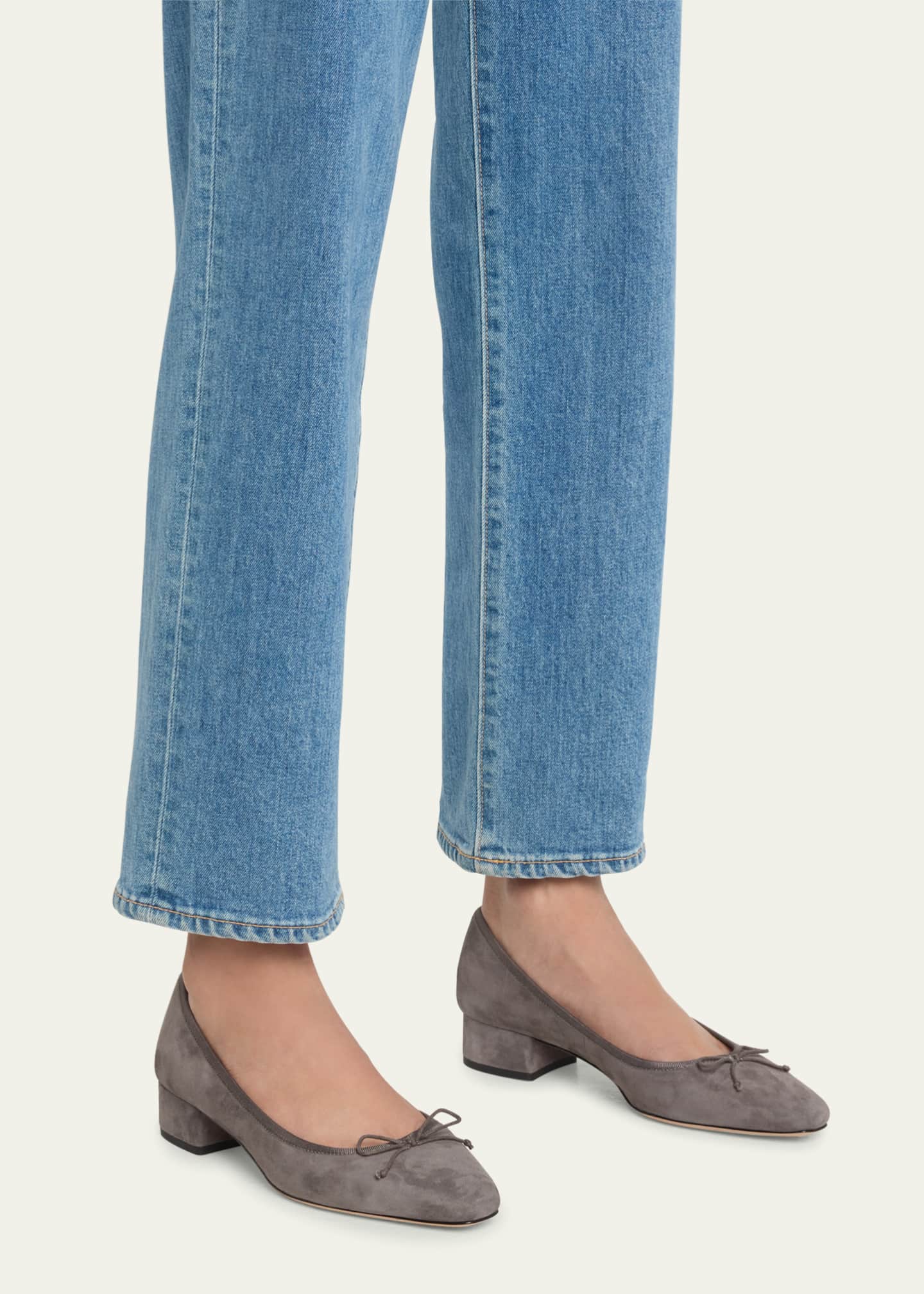 Veronica Beard Cecelia Suede BlockHeel Ballerina Pumps Bergdorf Goodman