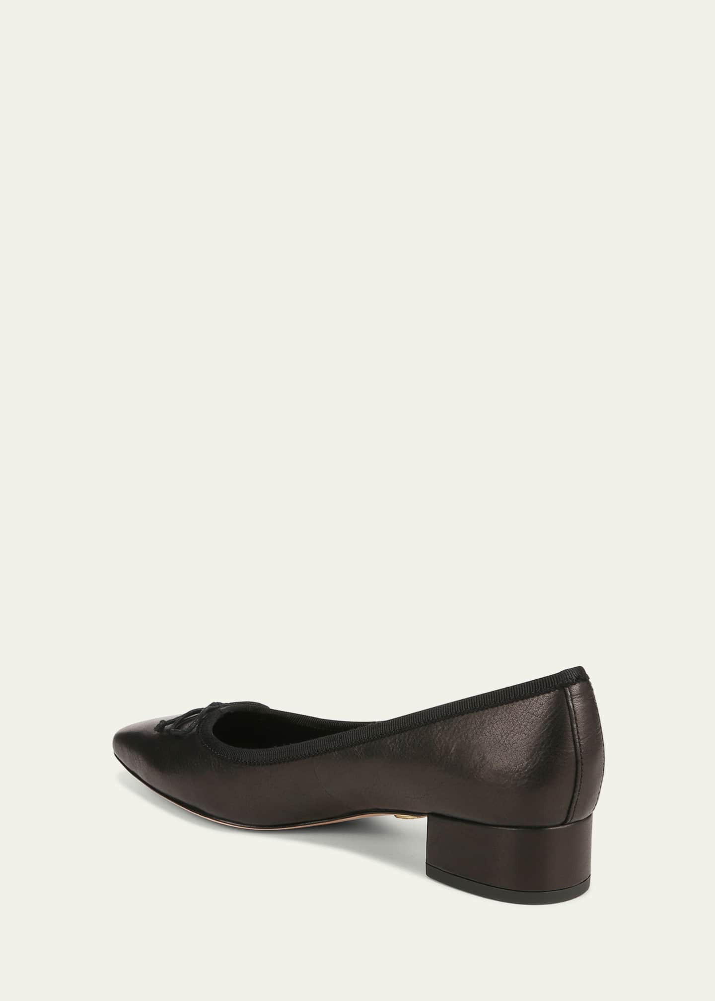 Veronica Beard Cecelia Leather BlockHeel Ballerina Pumps Bergdorf
