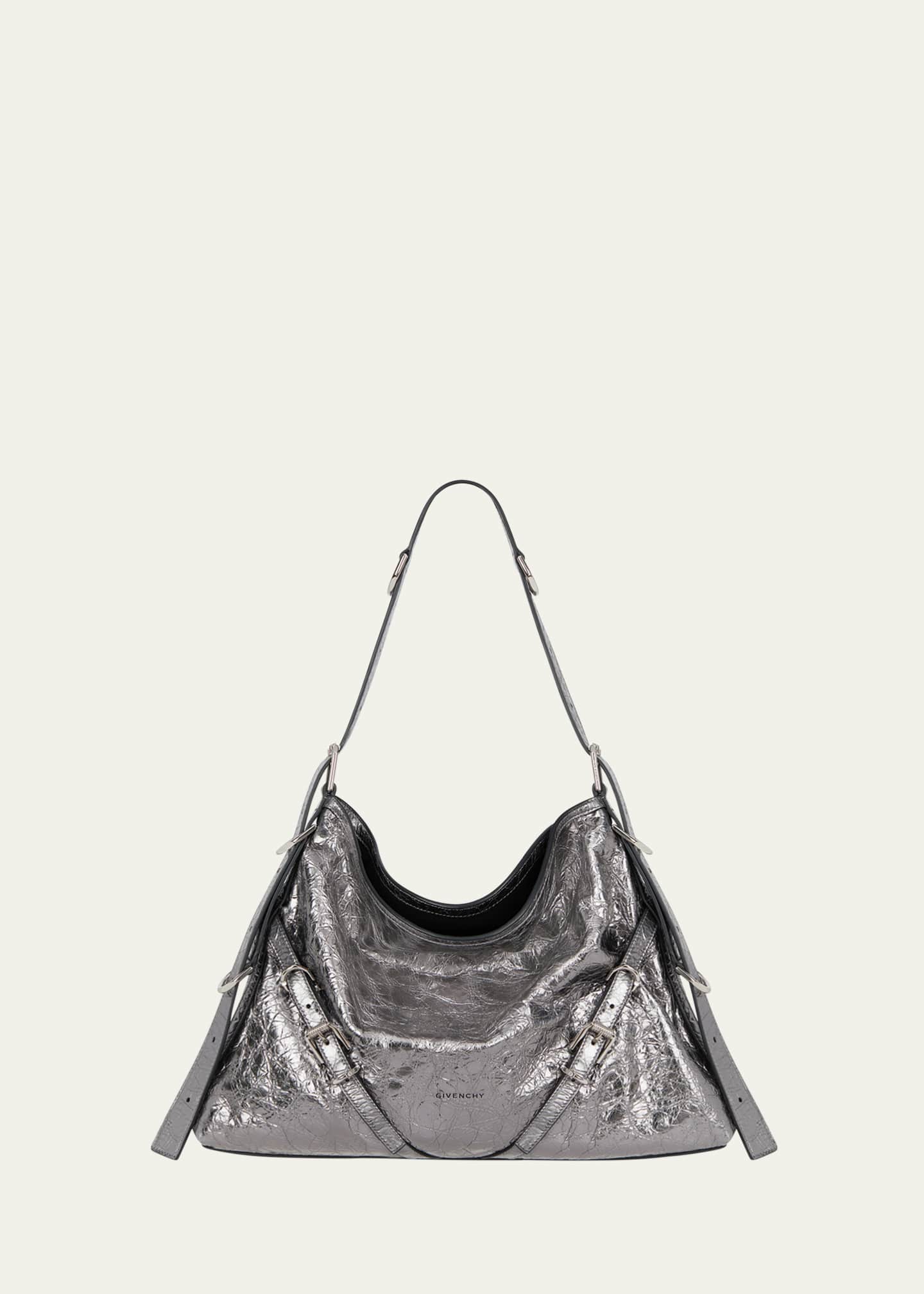 Givenchy Voyou Medium Shoulder Bag in Metallic Leather Image 1 of 5