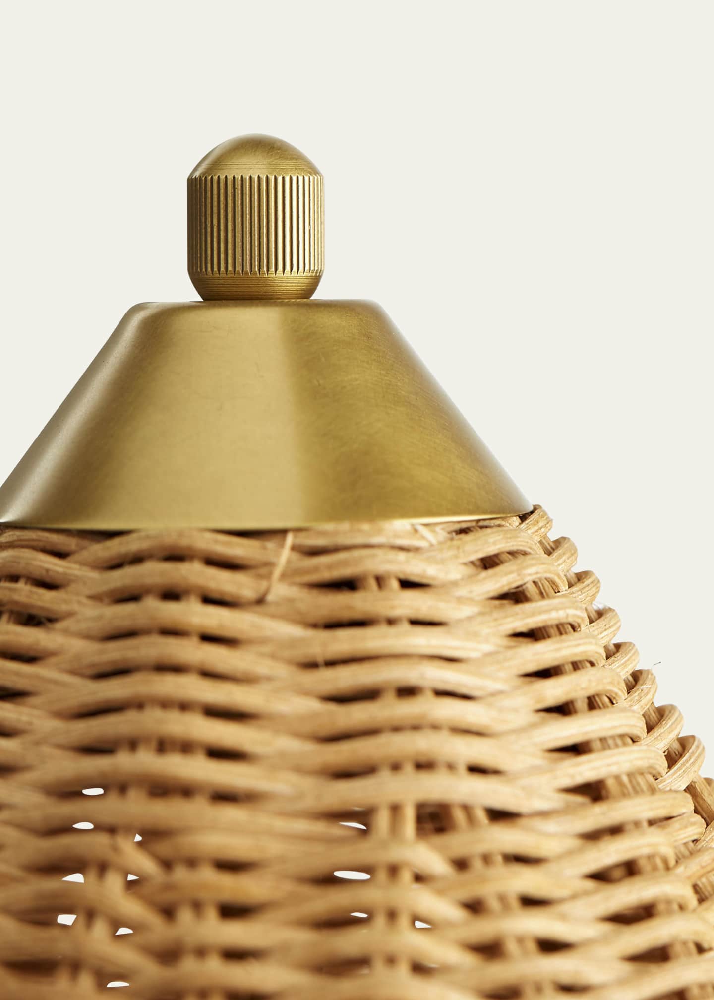 Celerie Kemble for Arteriors Parasol 2-Light Rattan Table Lamp, 28" Image 3 of 5