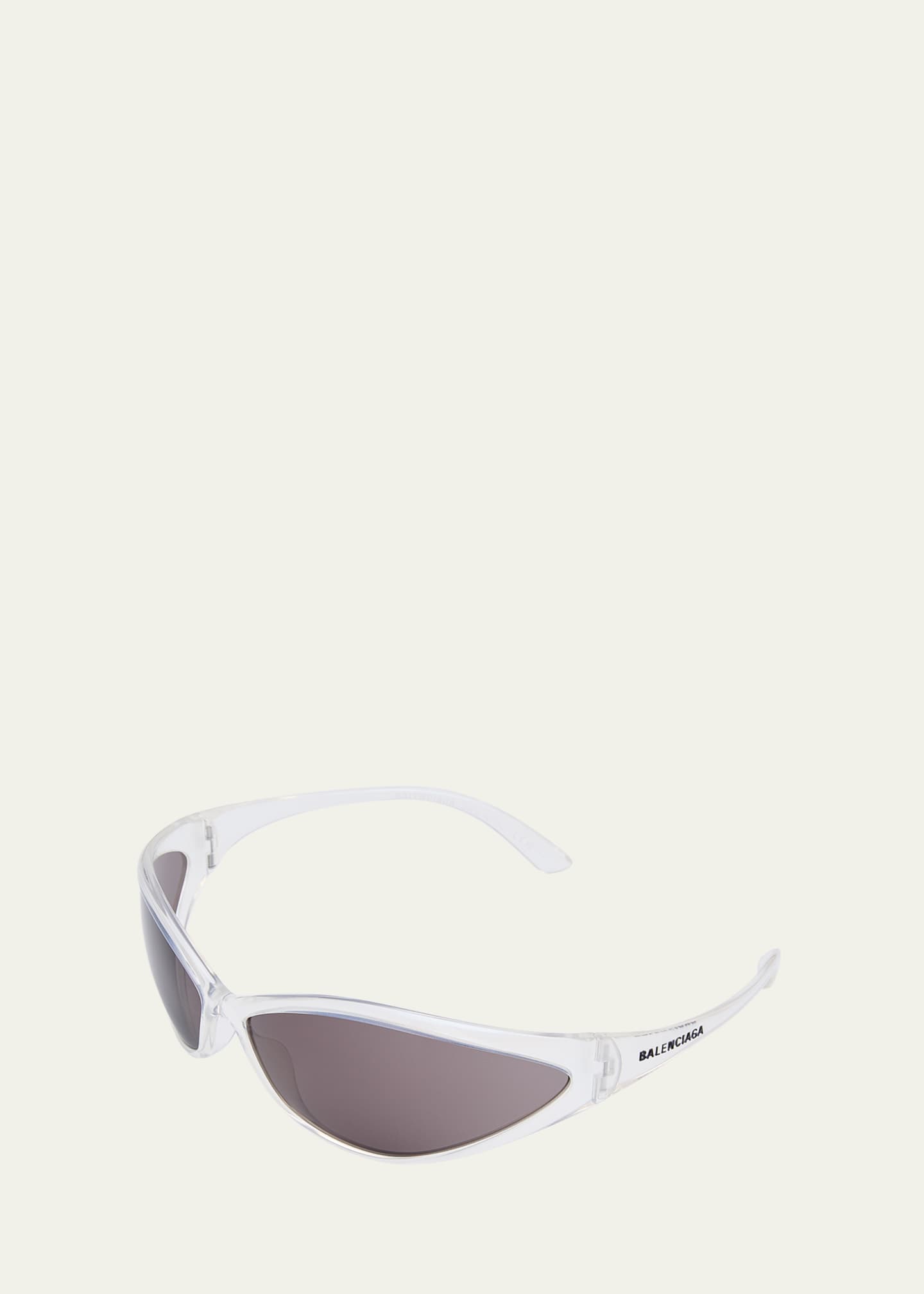 Balenciaga 90s Oval Iridescent Injected Nylon Wrap Sunglasses