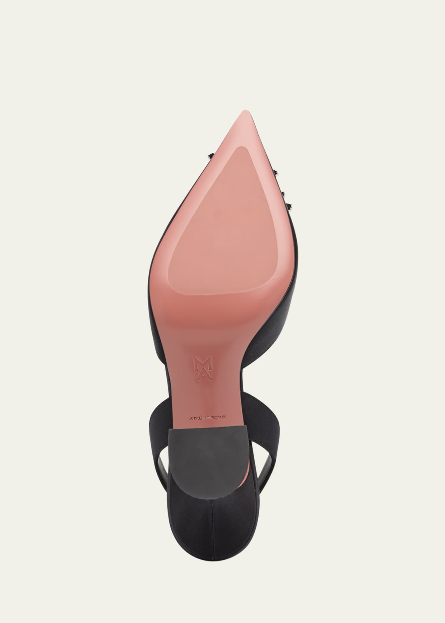 Amina Muaddi Begum Satin Crystal Slingback Pumps Image 6 of 7
