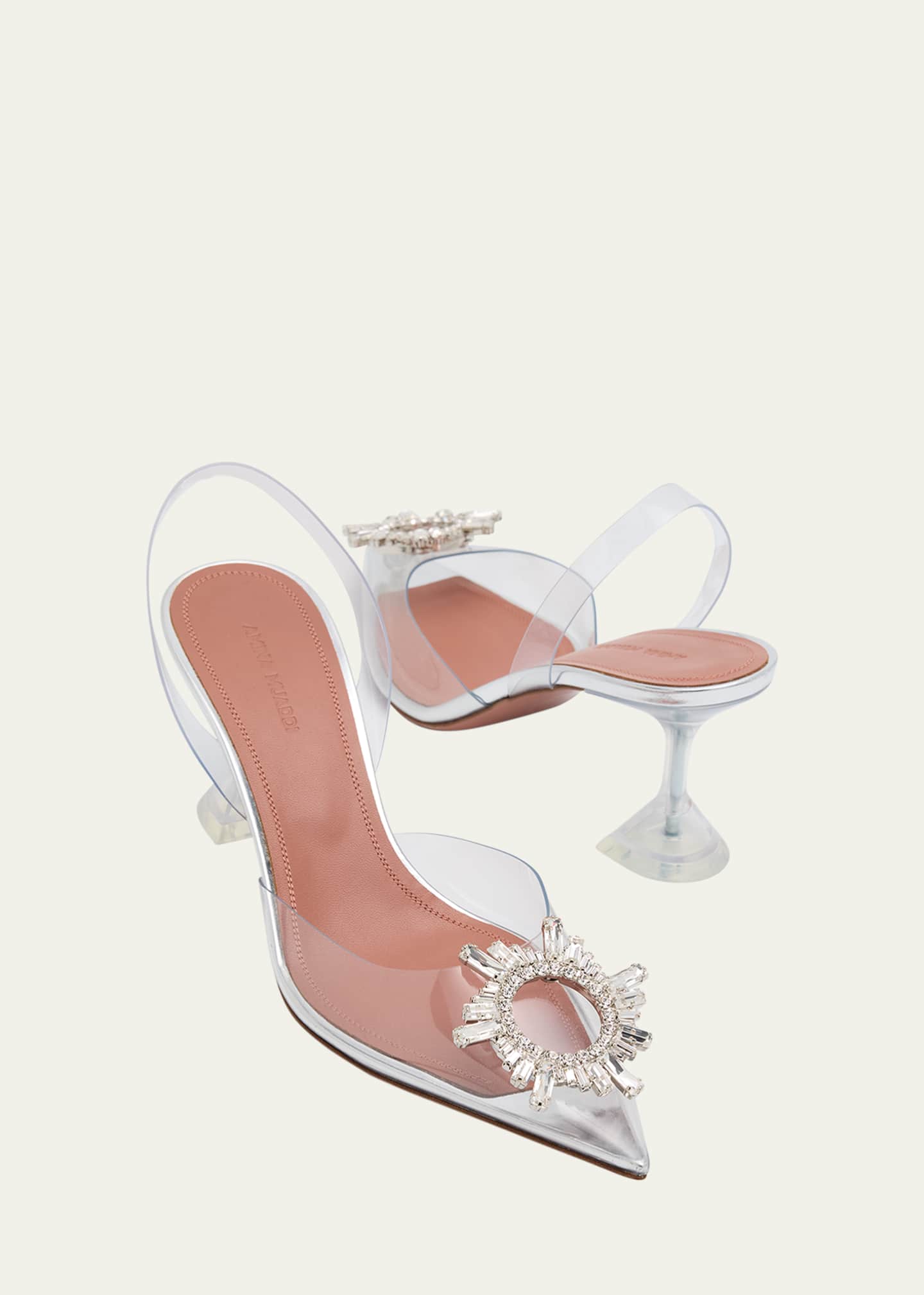 Amina Muaddi Begum Clear Crystal Slingback Pumps Image 5 of 5