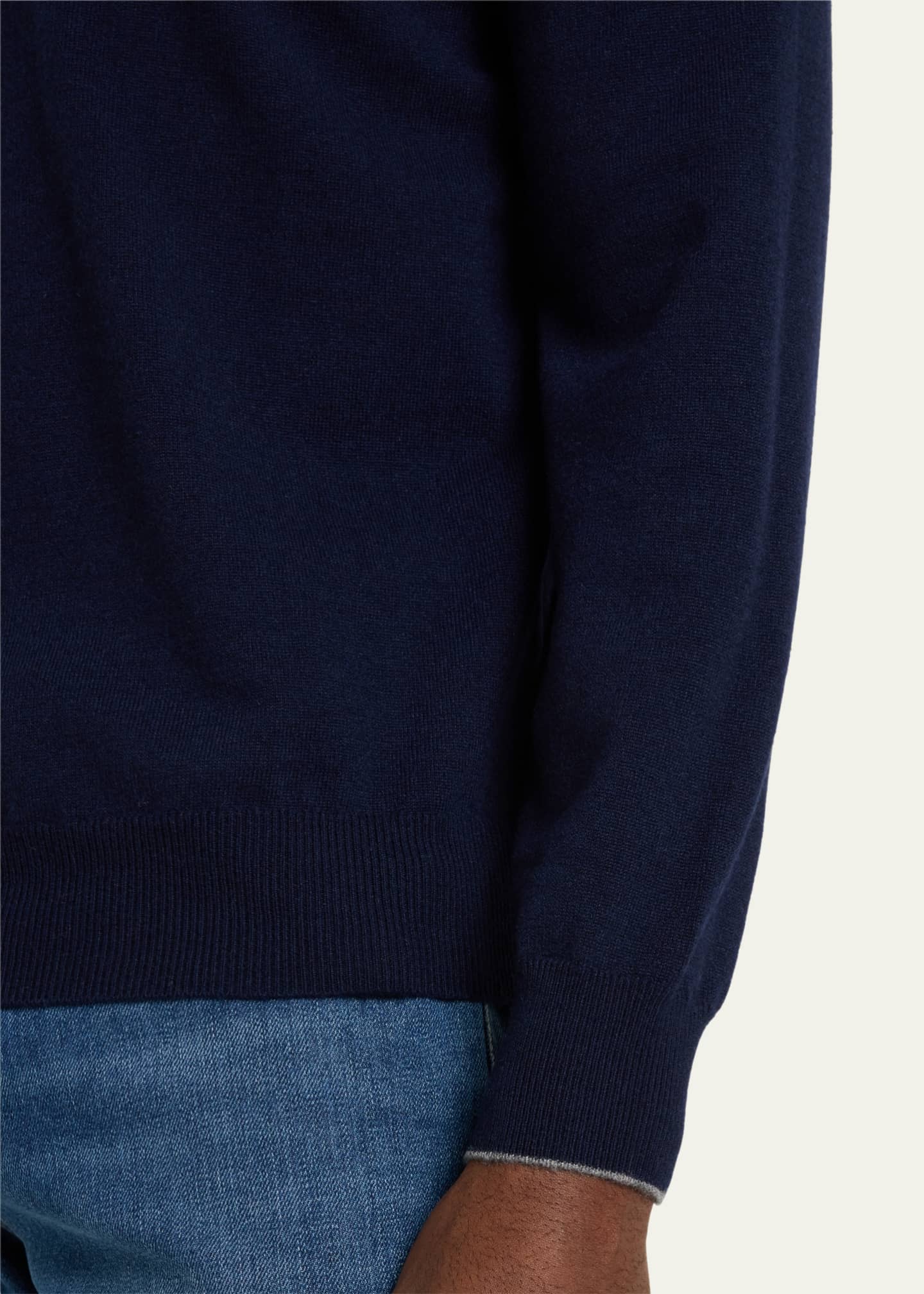 Brunello Cucinelli Men's Cahmere and Silk Sweater Red