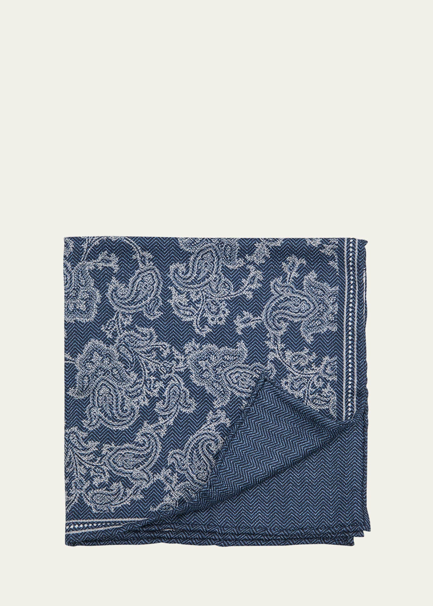 Brunello Cucinelli Men's Silk Pocket Blue main image 1