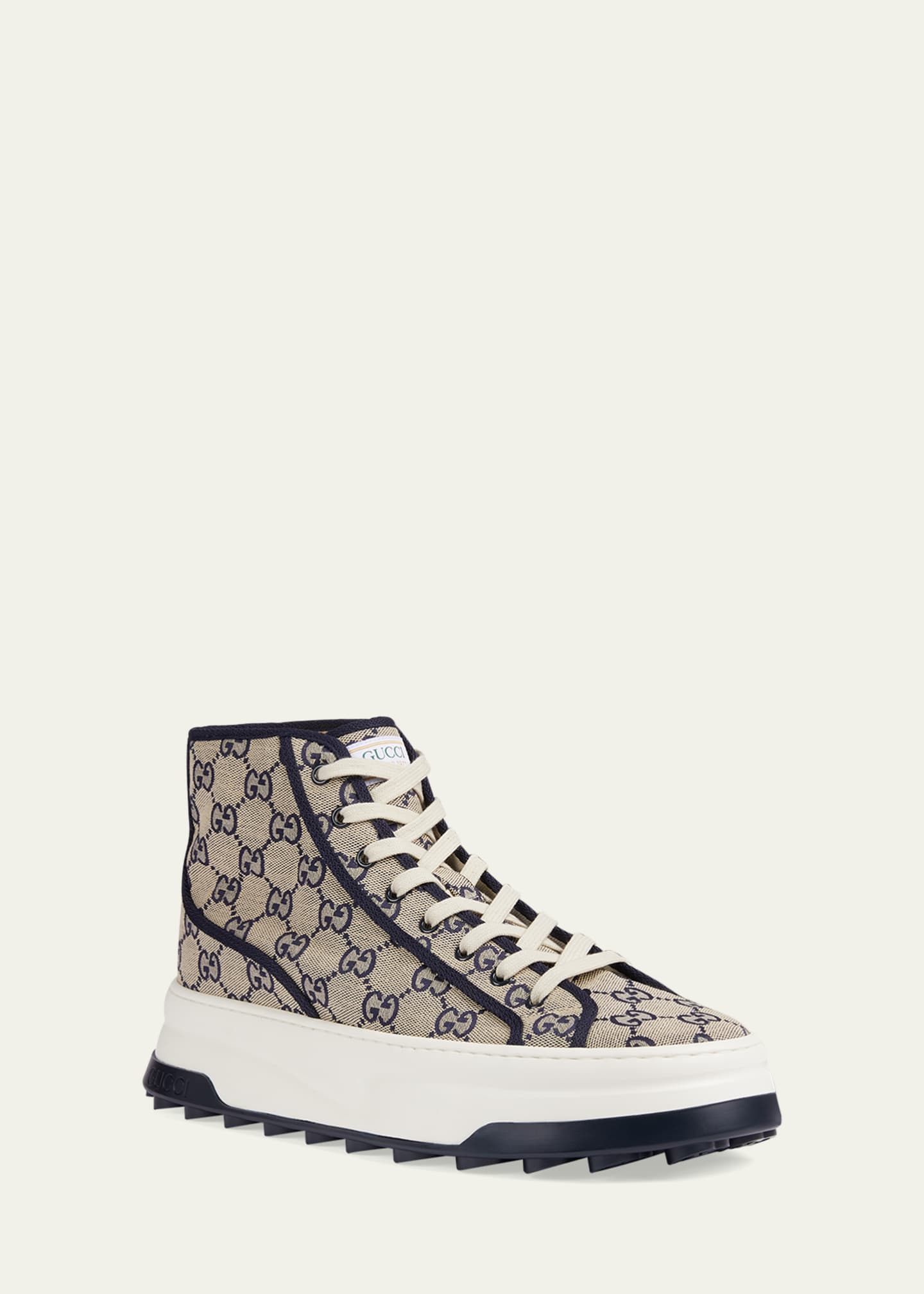 Men's GG high top sneaker in black GG canvas