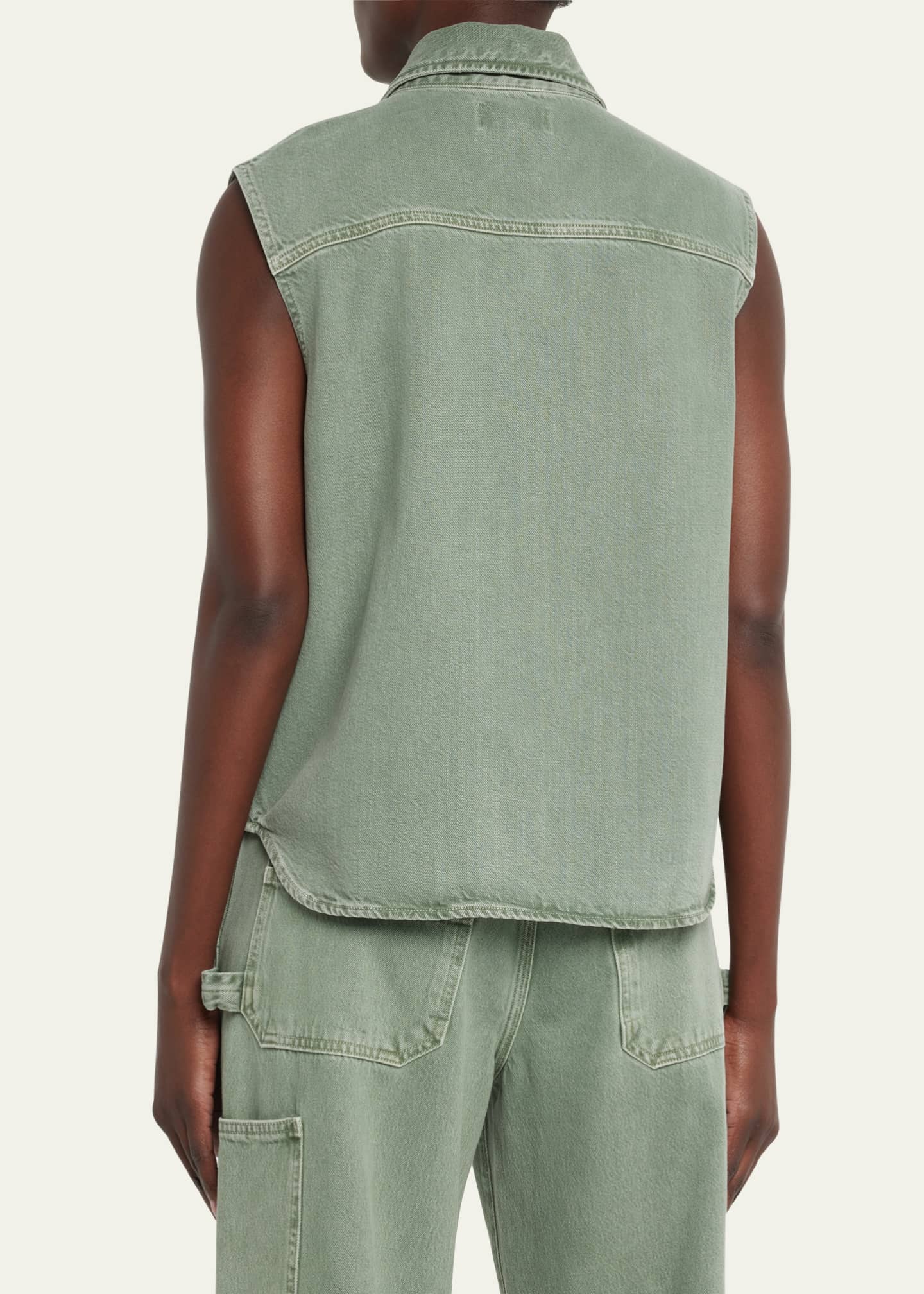 AGOLDE Hadley Sleeveless Denim Utility Shirt Bergdorf Goodman