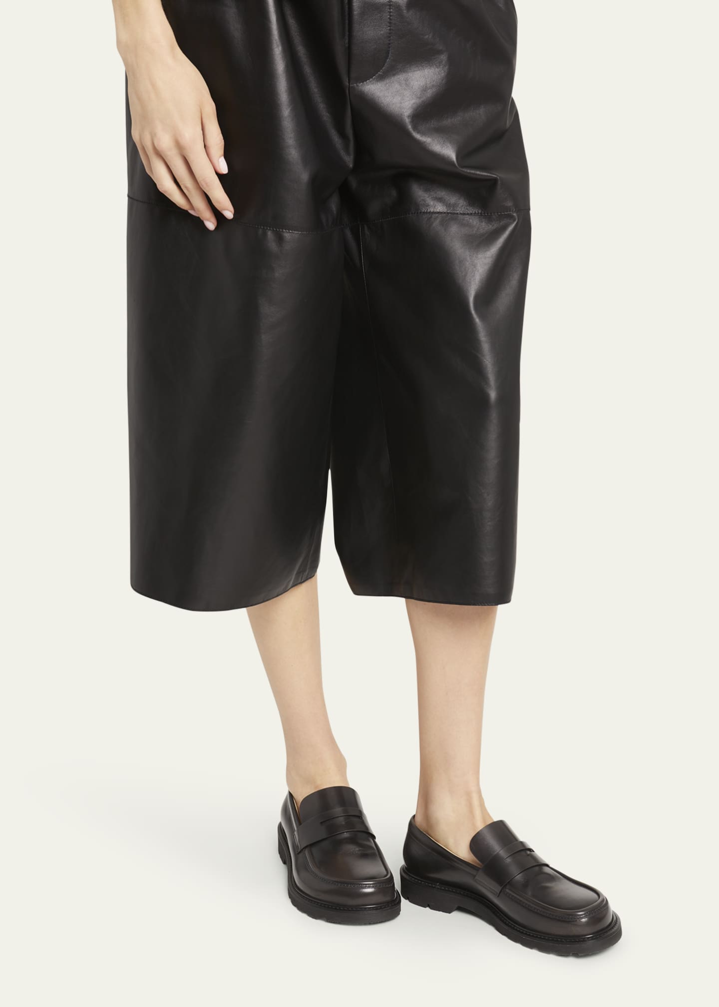Loewe Women s Blaze Leather Loafers Black Ballerinas 8
