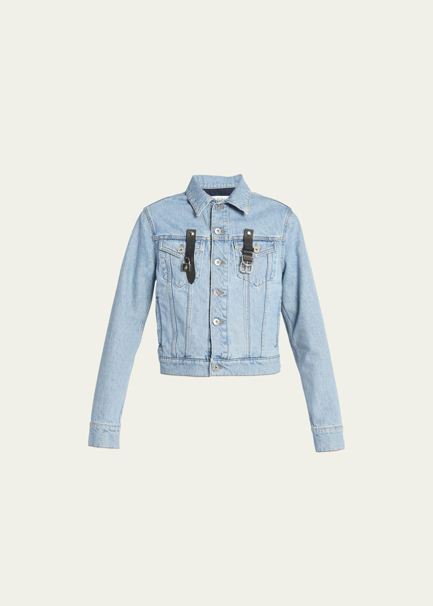 PADLOCK STRAP TRUCKER JACKET in blue