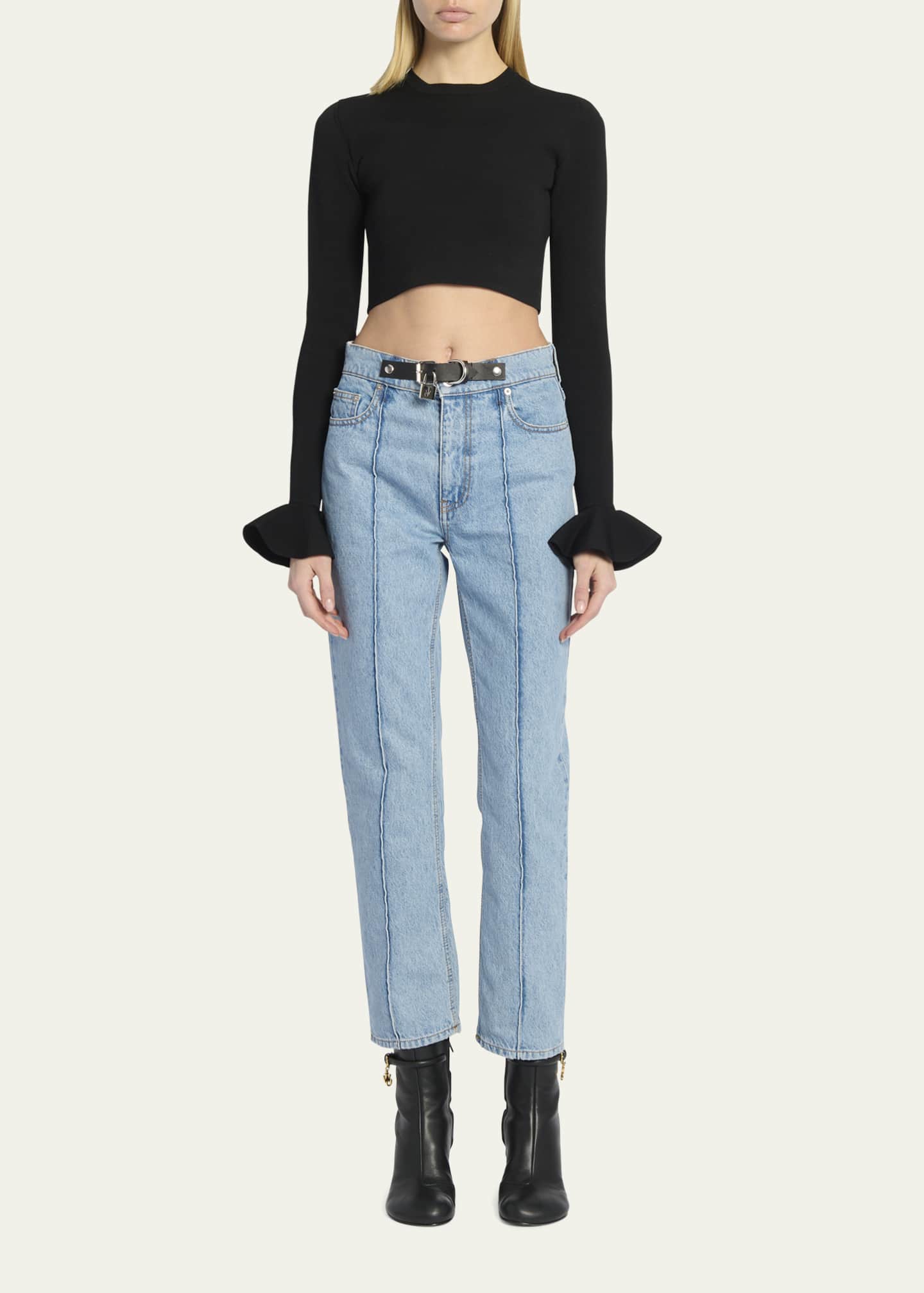 JW Anderson Detachable Padlock Strap SlimFit Jeans Bergdorf Goodman