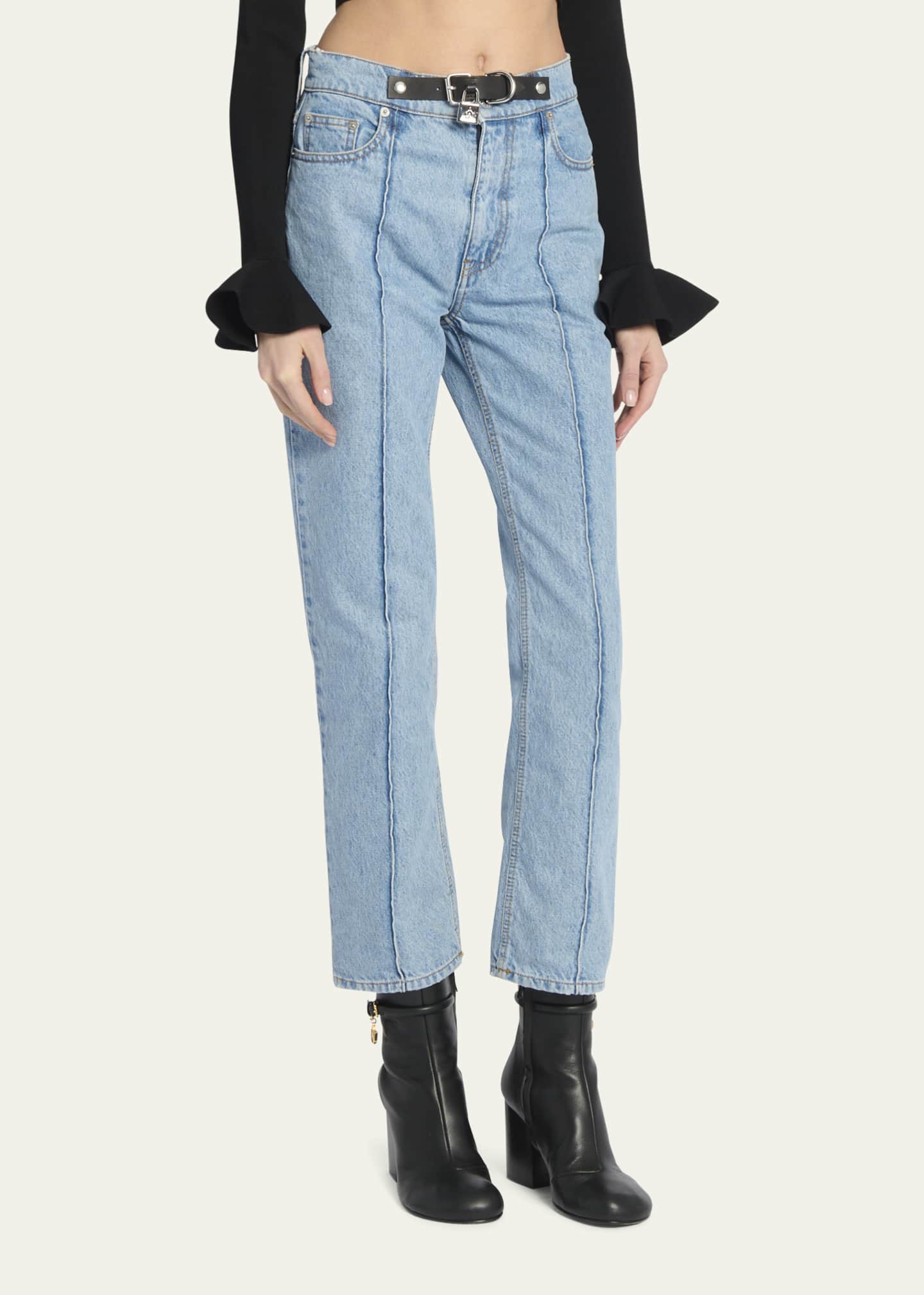 JW Anderson Detachable Padlock Strap SlimFit Jeans Bergdorf Goodman