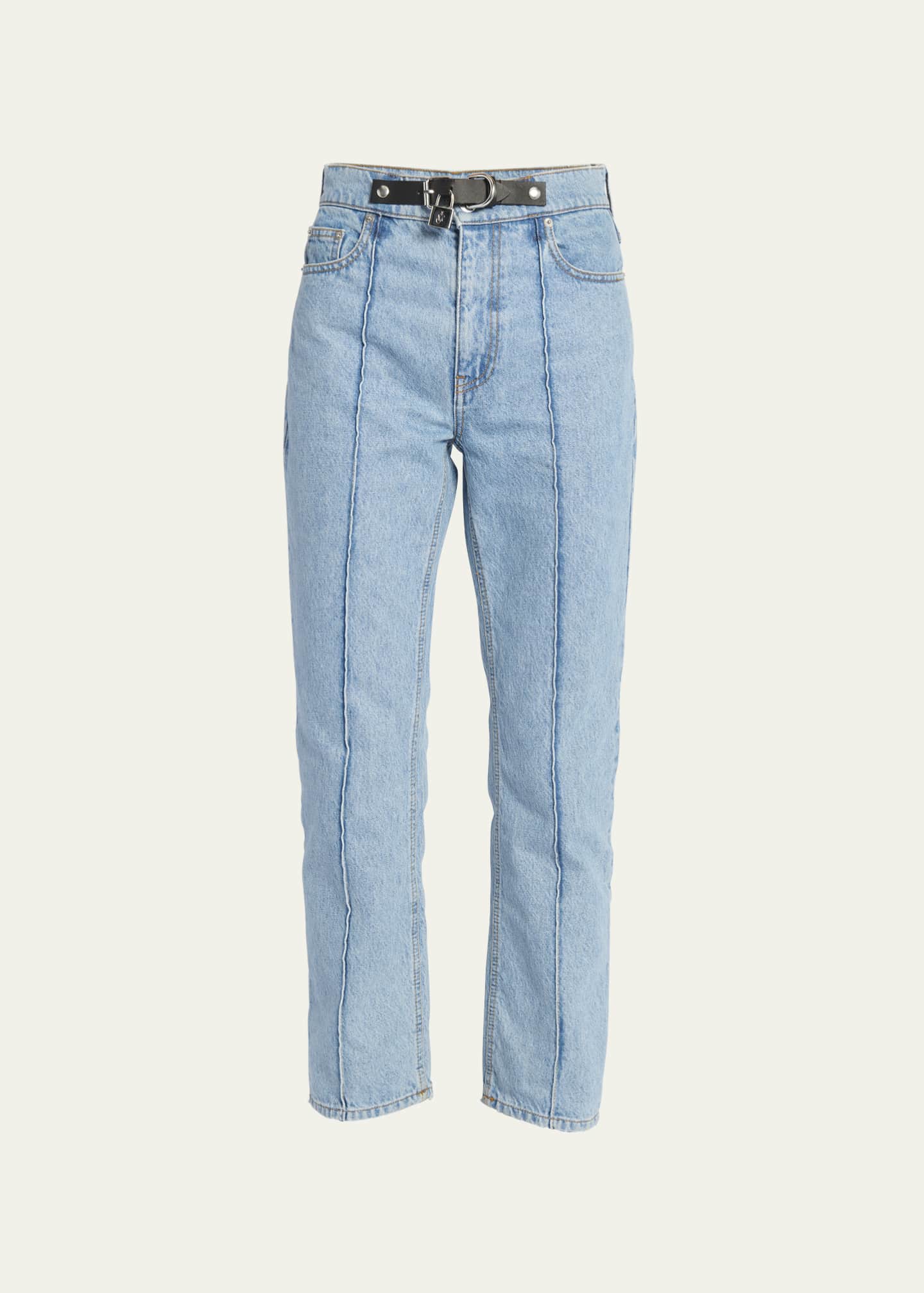 JW Anderson Detachable Padlock Strap SlimFit Jeans Bergdorf Goodman