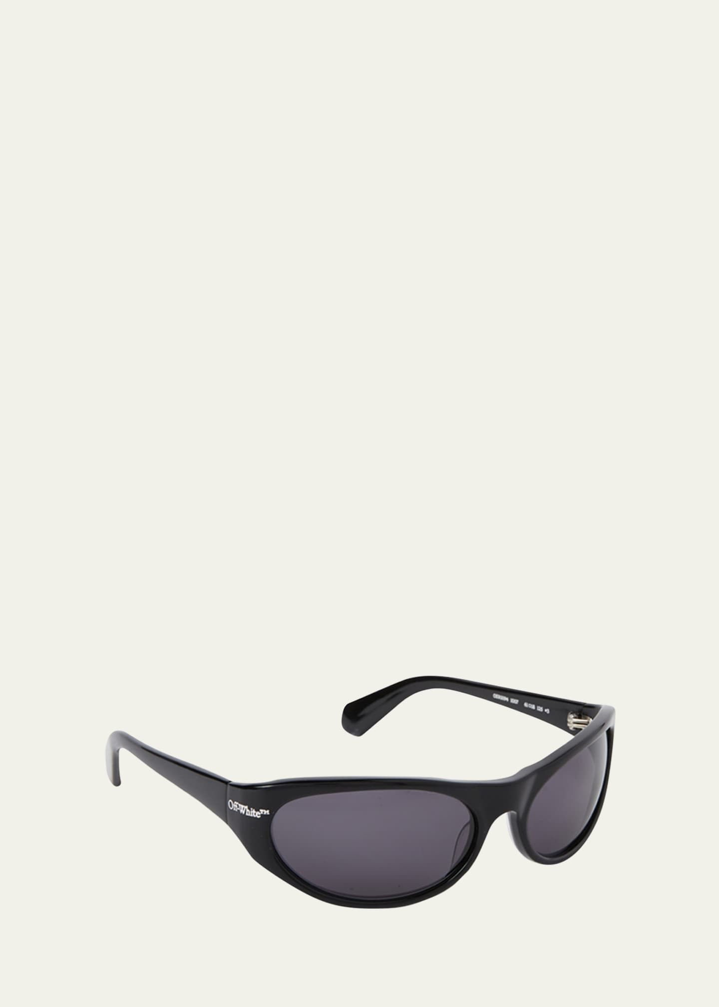 Off-White Napoli Logo Acetate Wrap Sunglasses Image 2 of 2