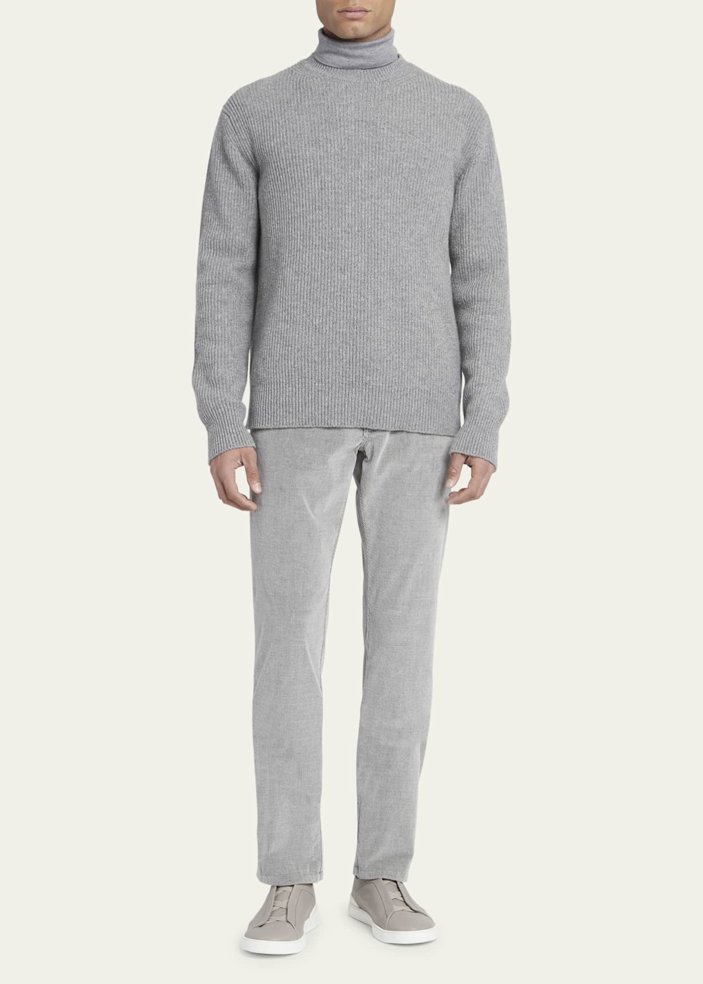 ZEGNA Men's Cashmere Rib Crewneck Sweater Bergdorf Goodman