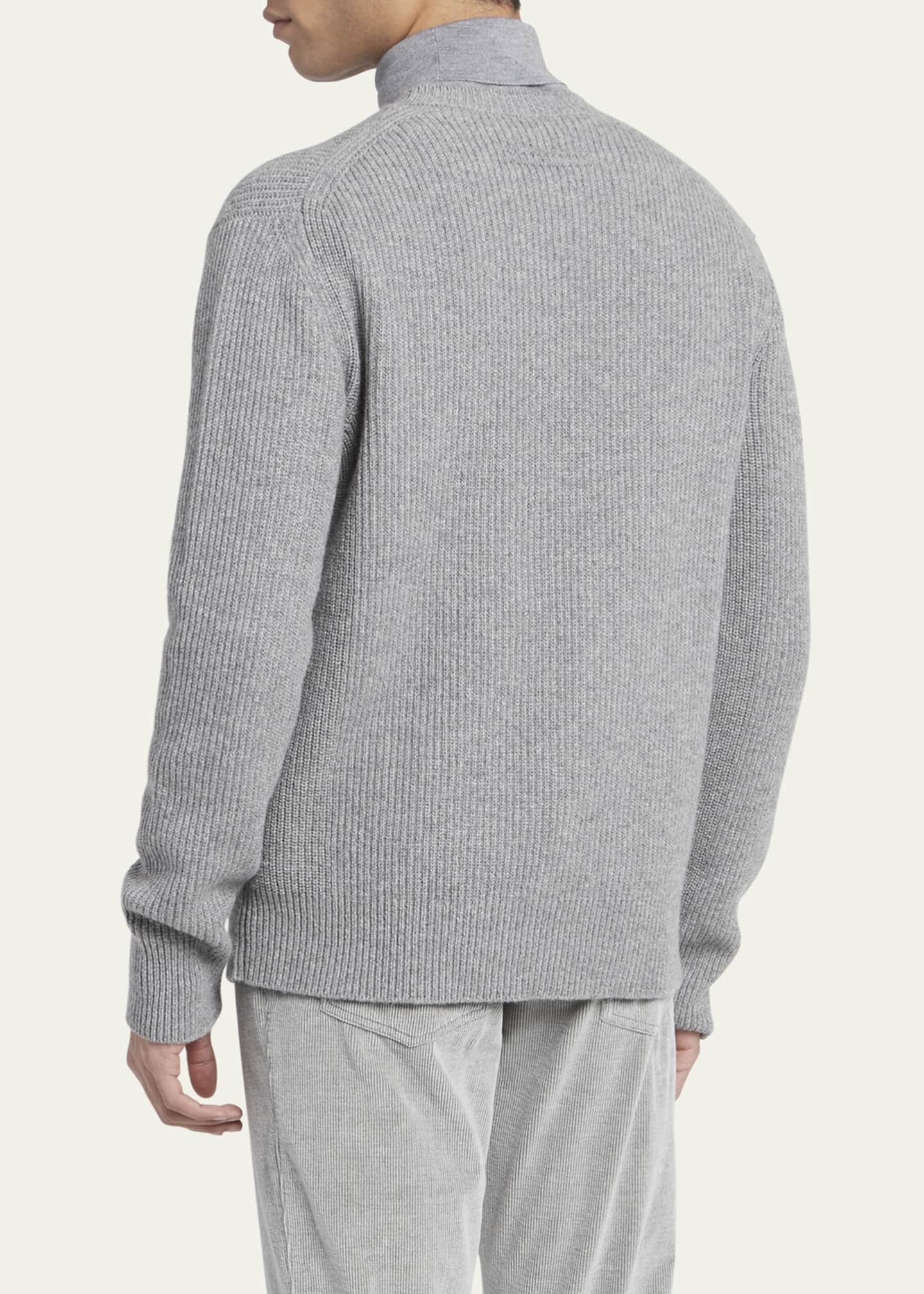 ZEGNA Men's Cashmere Rib Crewneck Sweater Bergdorf Goodman