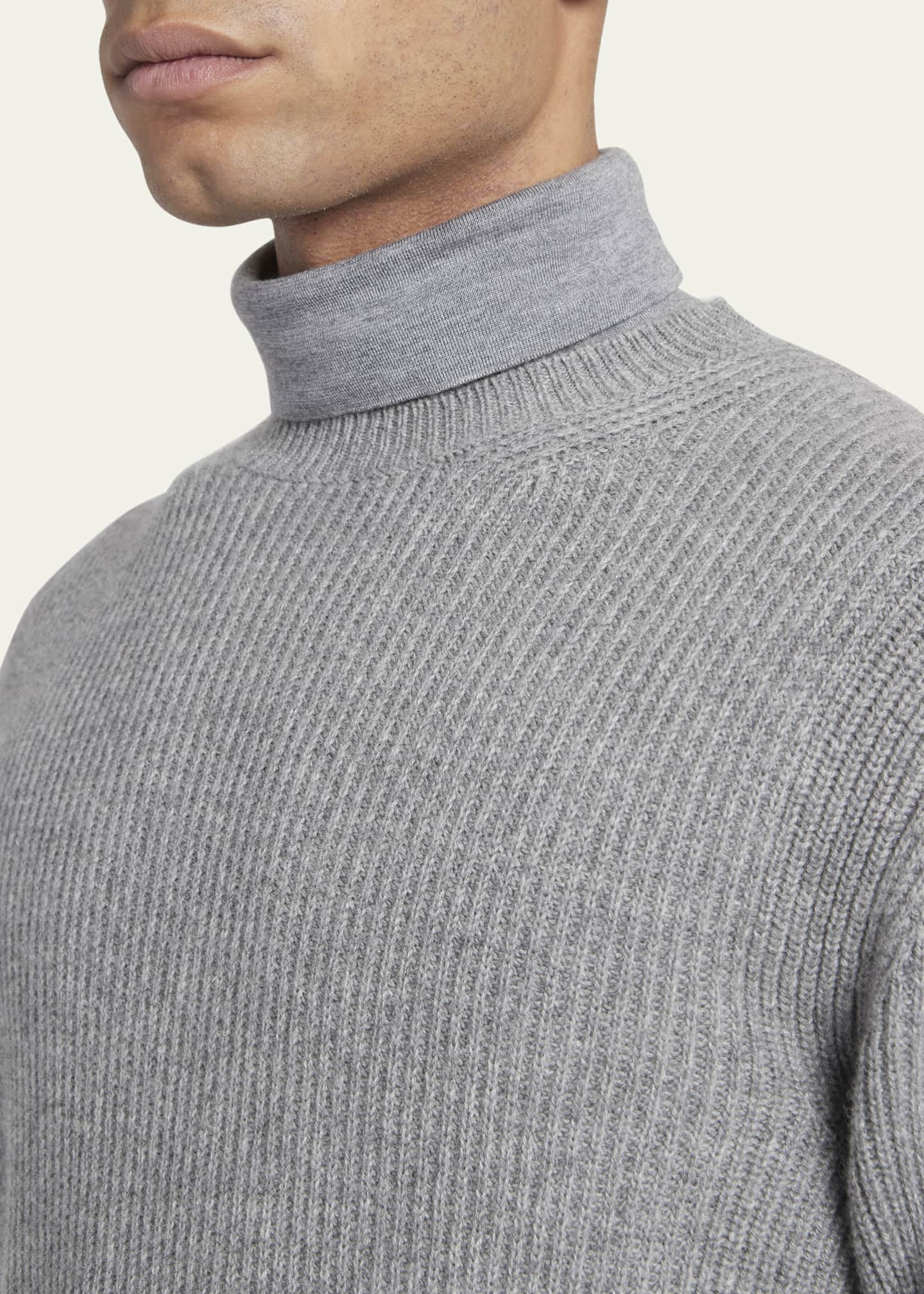 ZEGNA Men's Cashmere Rib Crewneck Sweater Bergdorf Goodman