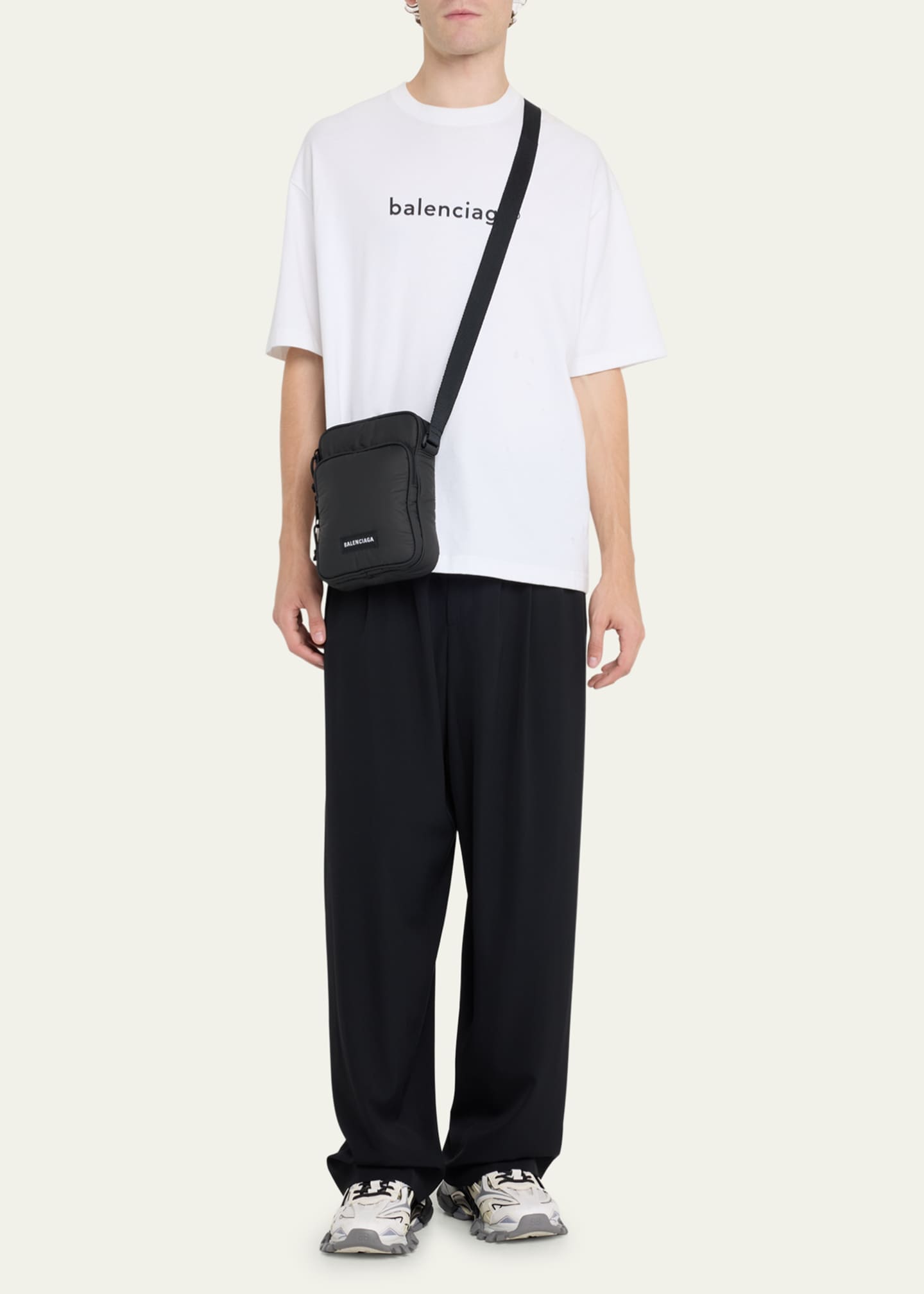 Balenciaga Men s Puffy Nylon Crossbody Bag Bergdorf Goodman
