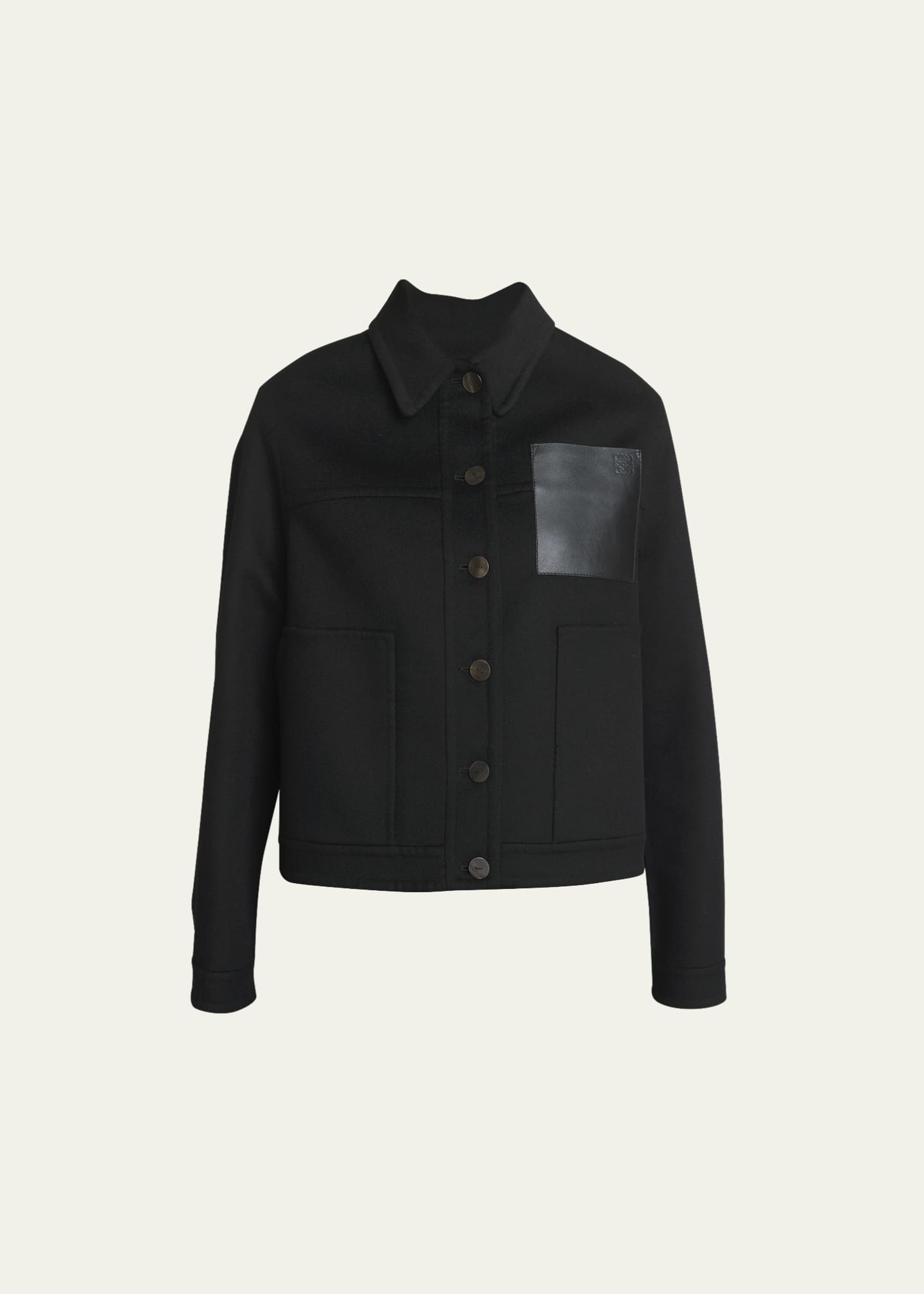 Loewe Cashmere Blend Workwear Jacket with Anagram Pocket - Bergdorf Goodman