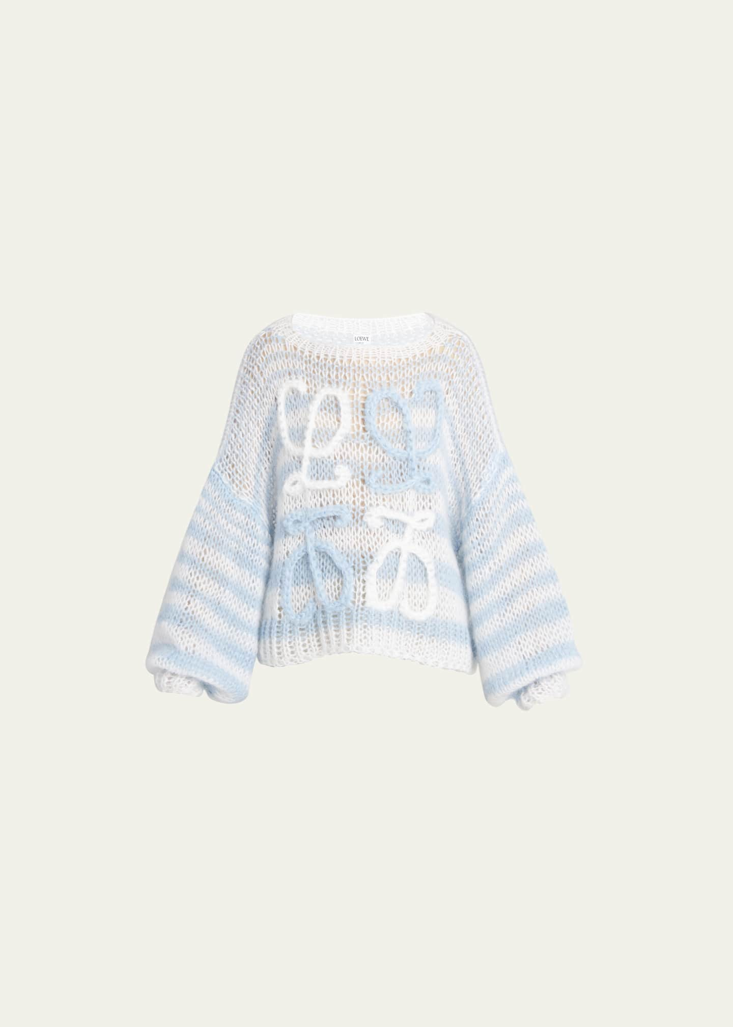 Loewe Striped Anagram Knit Sweater - Bergdorf Goodman