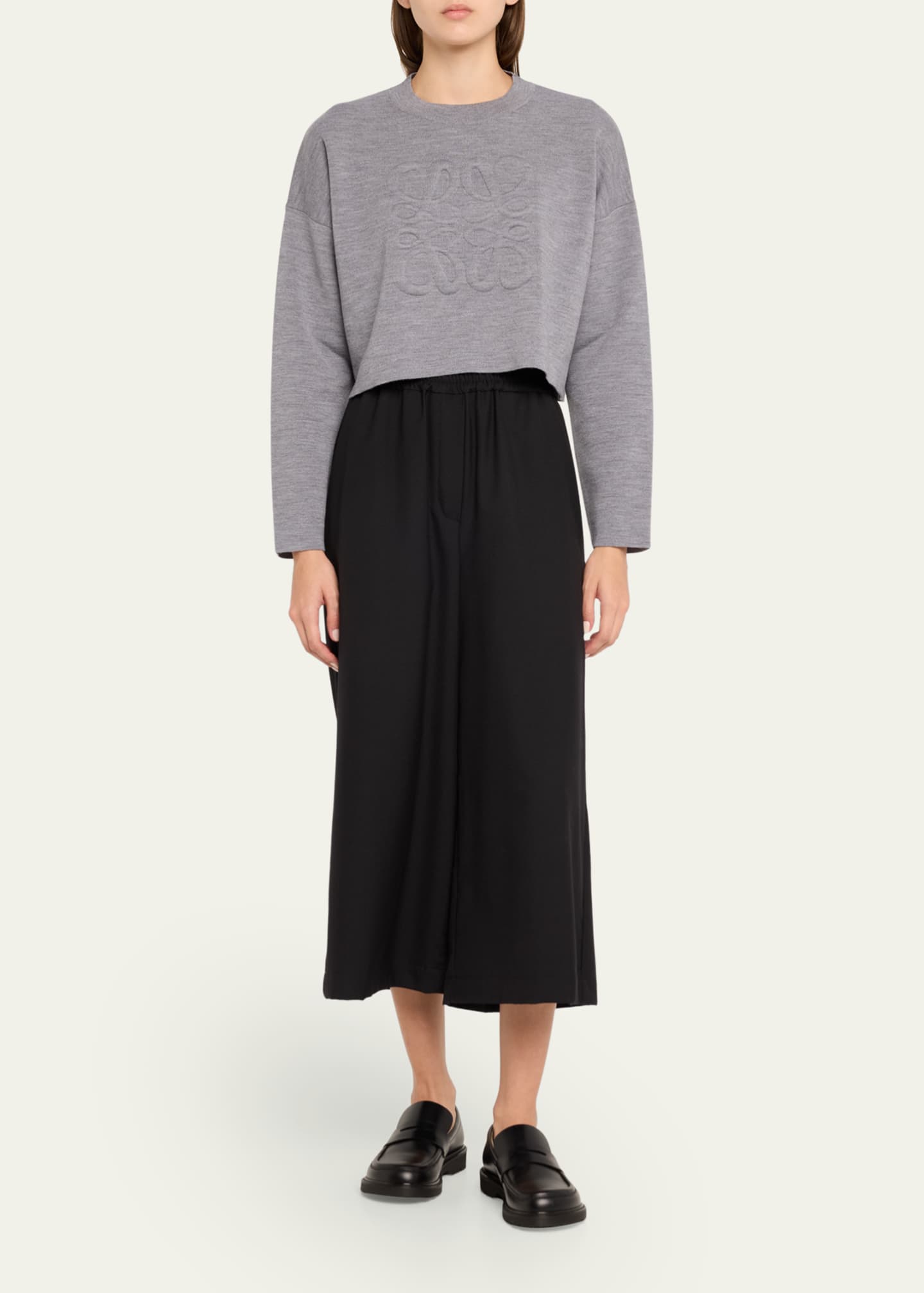 Loewe Short Wool Sweater with Anagram Detail Image 2 of 5
