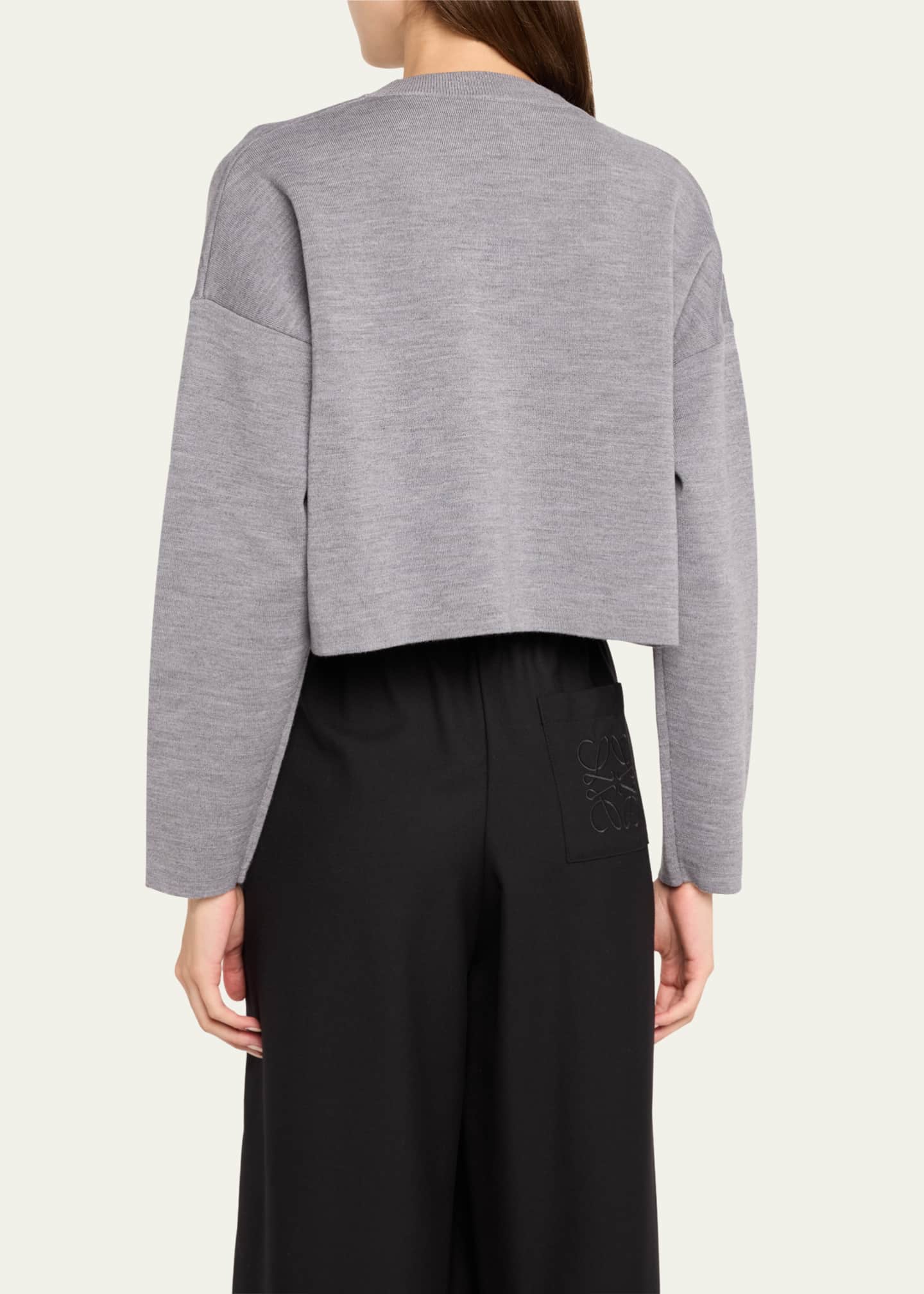 Loewe Short Wool Sweater with Anagram Detail Image 3 of 5