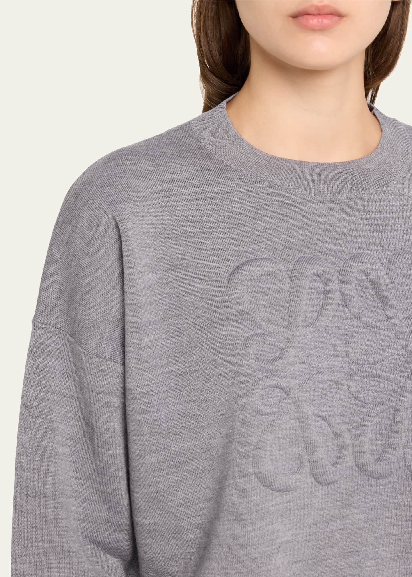Loewe Short Wool Sweater with Anagram Detail Image 5 of 5