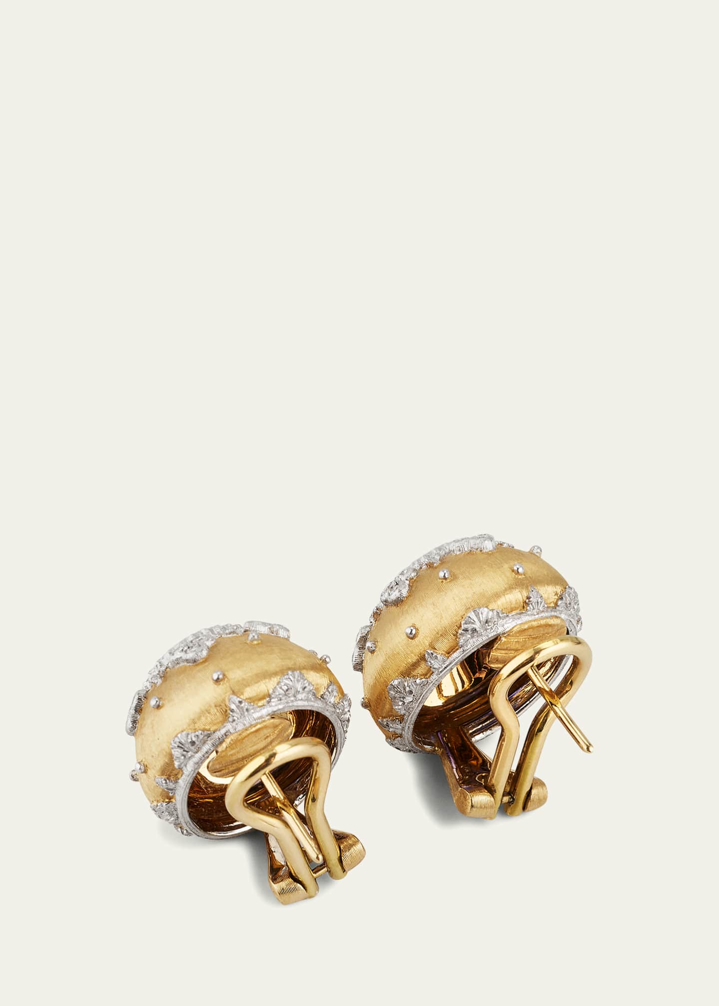 Buccellati 18k Gold Macri Color Earrings With Tanzanite And Diamonds Image 4 of 4