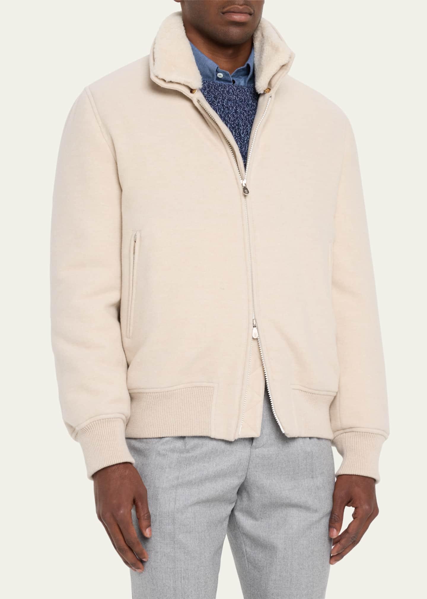 Brunello cucinelli outlet shearling jacket