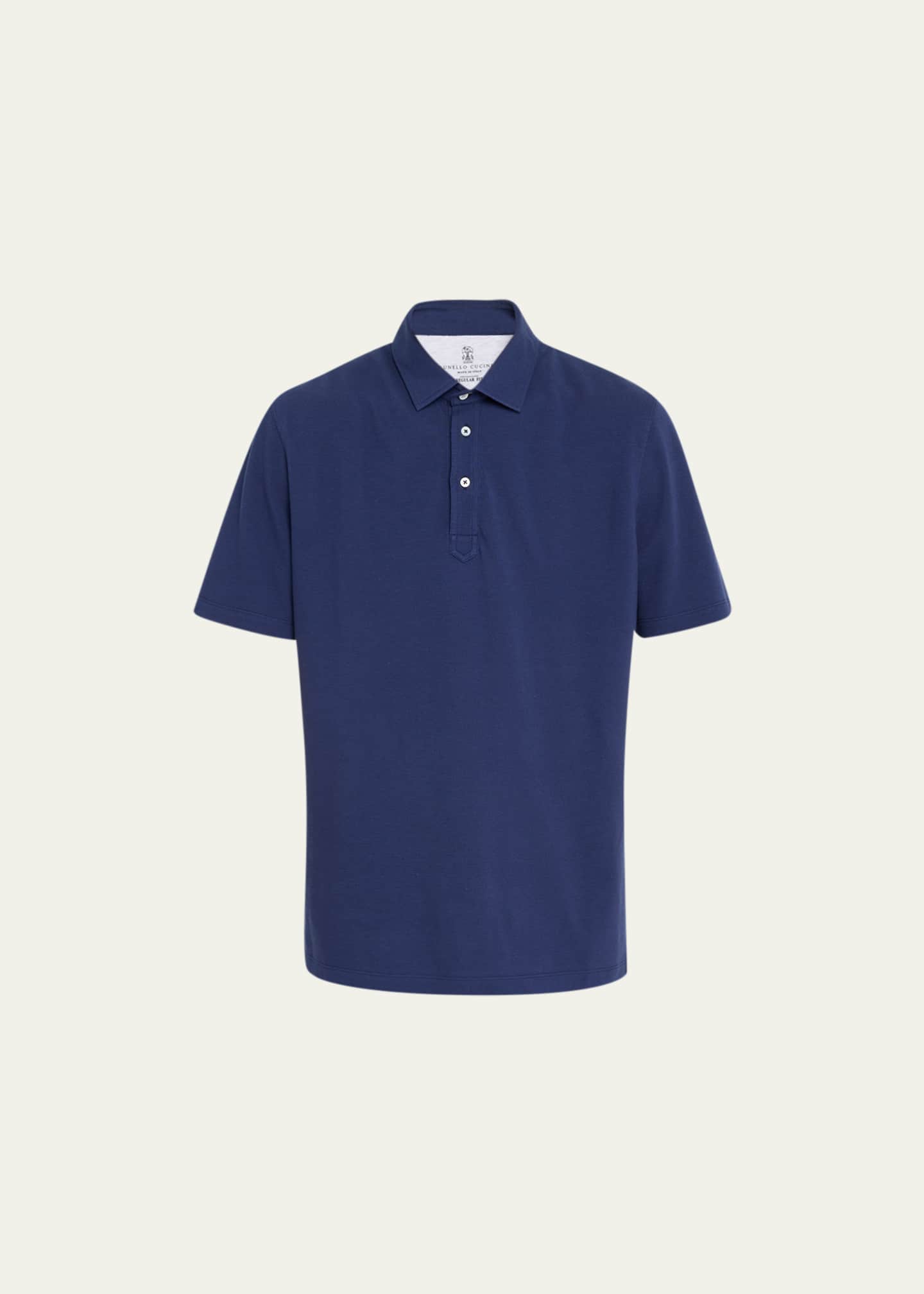 Brunello Cucinelli Men s Cotton Pique Polo Shirt