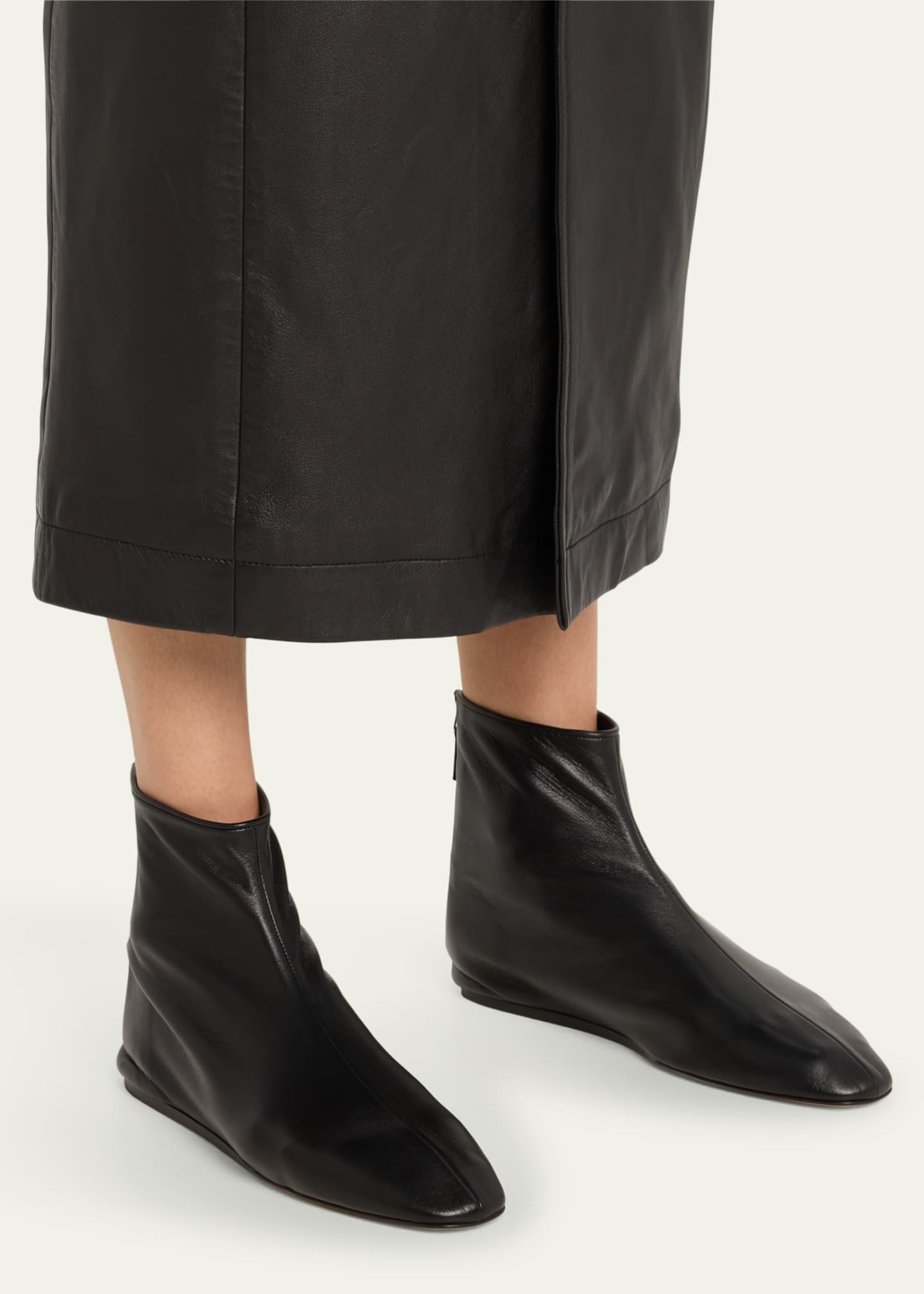 Le Monde Beryl Luna Calfskin Zip Booties Image 2 of 5