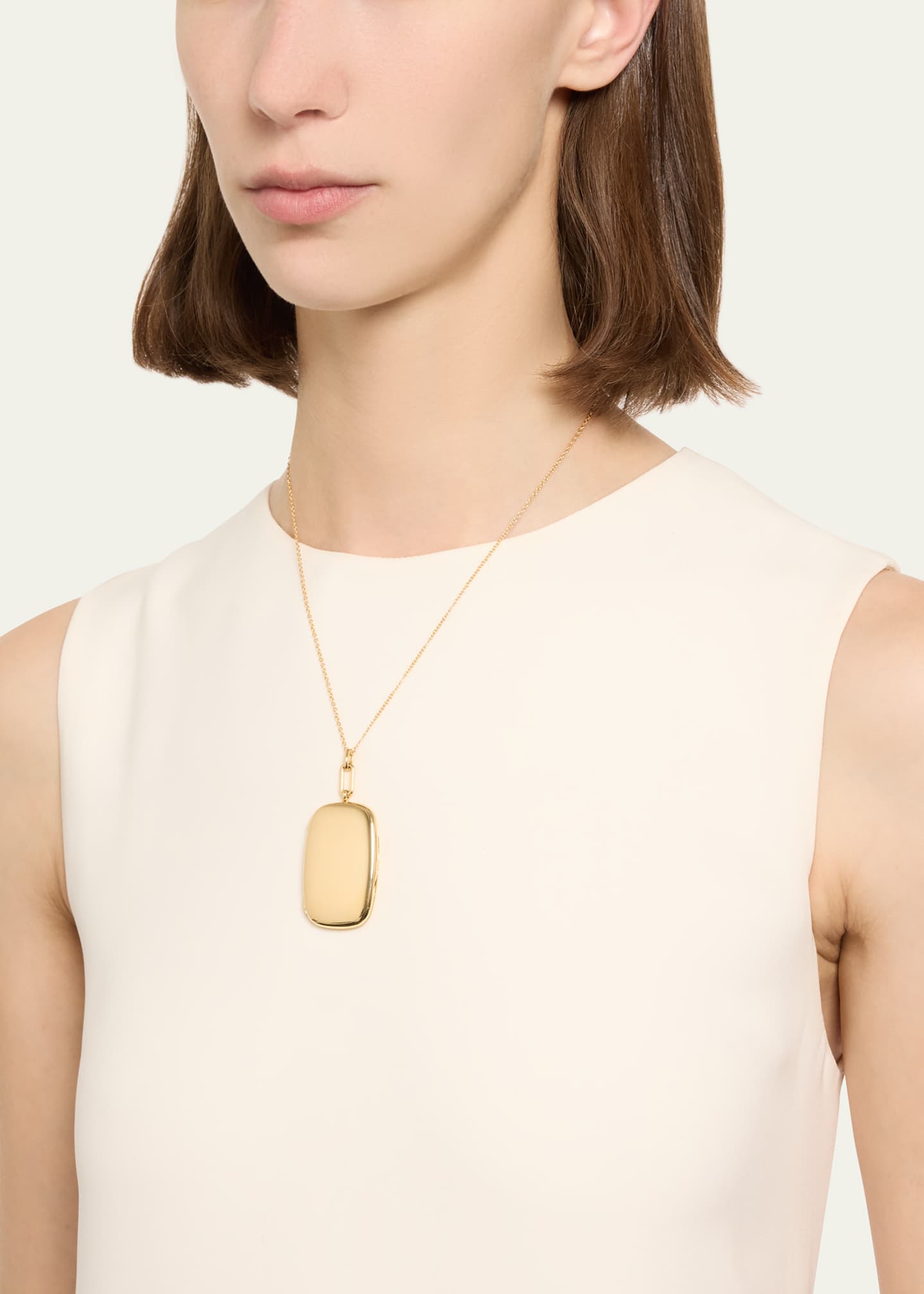 Monica Rich Kosann The Finn 18K Gold Locket Necklace Image 2 of 4