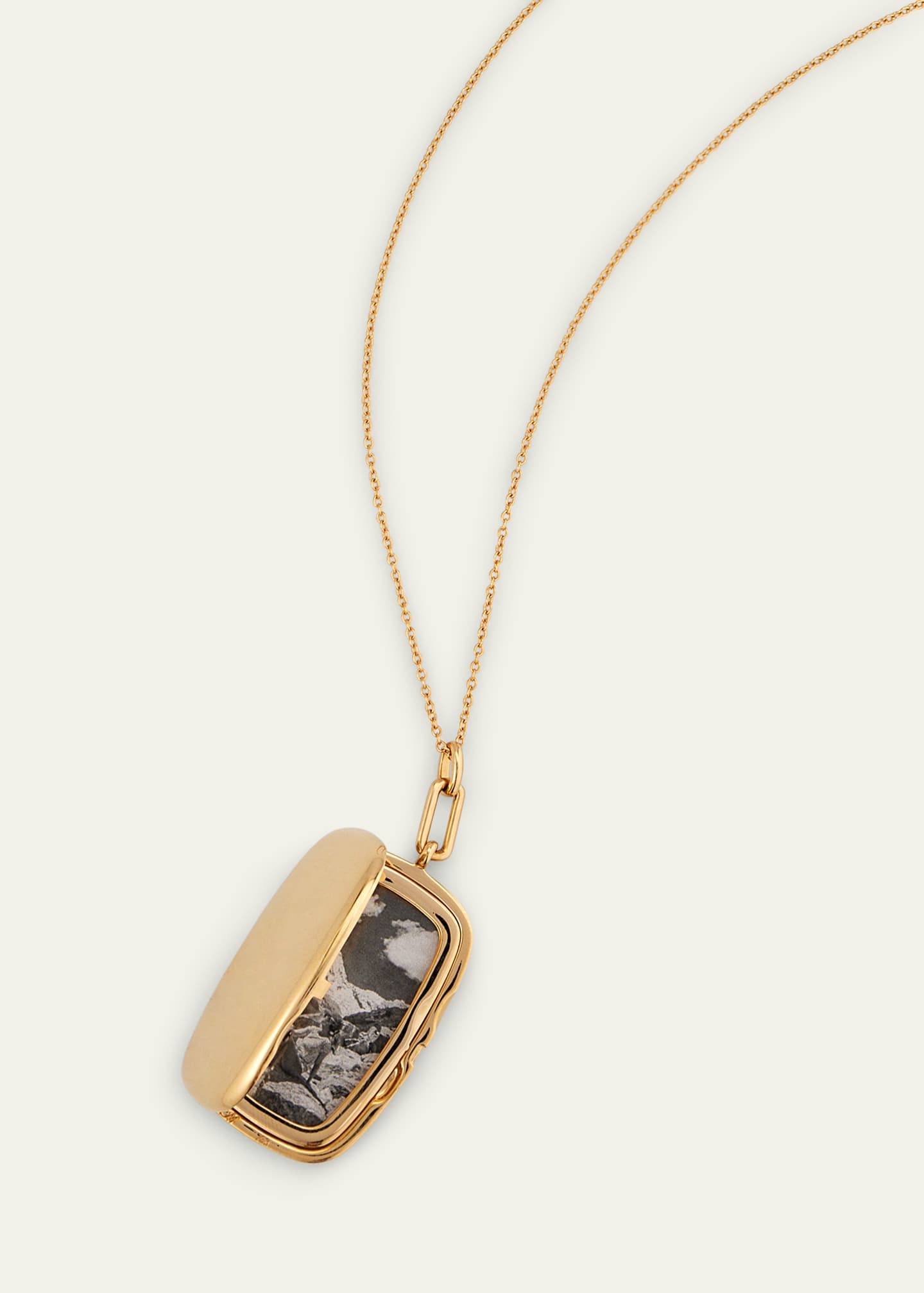 Monica Rich Kosann The Finn 18K Gold Locket Necklace Image 3 of 4