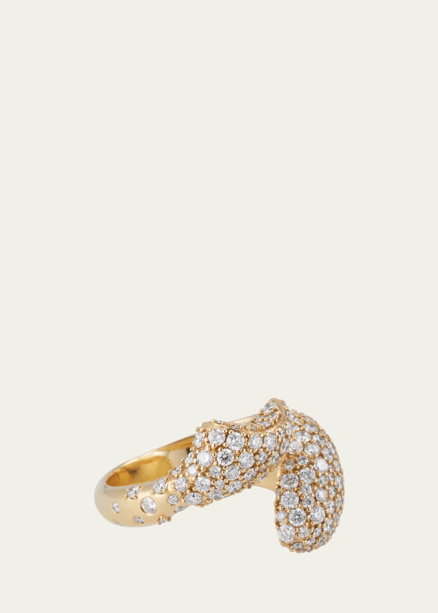 Monica Rich Kosann Perseverance Fish Pave Diamond 18K Gold Ring Image 3 of 4