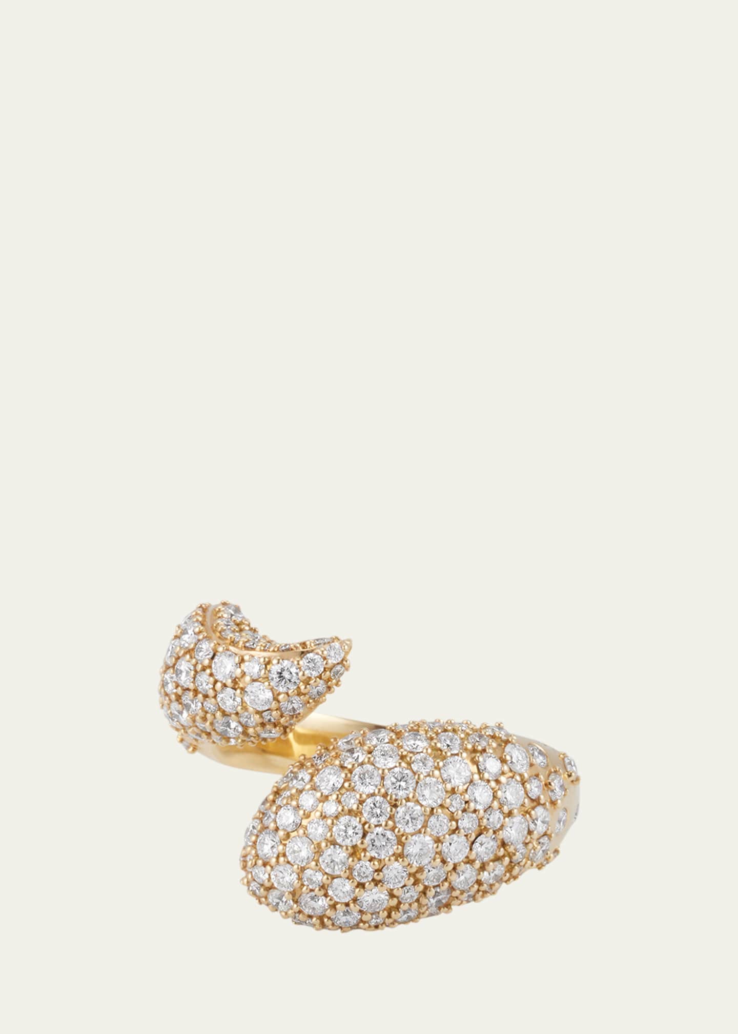 Monica Rich Kosann Perseverance Fish Pave Diamond 18K Gold Ring Image 1 of 4