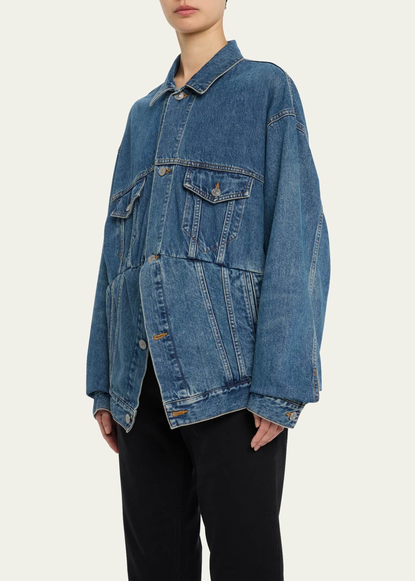Denim swing jacket top