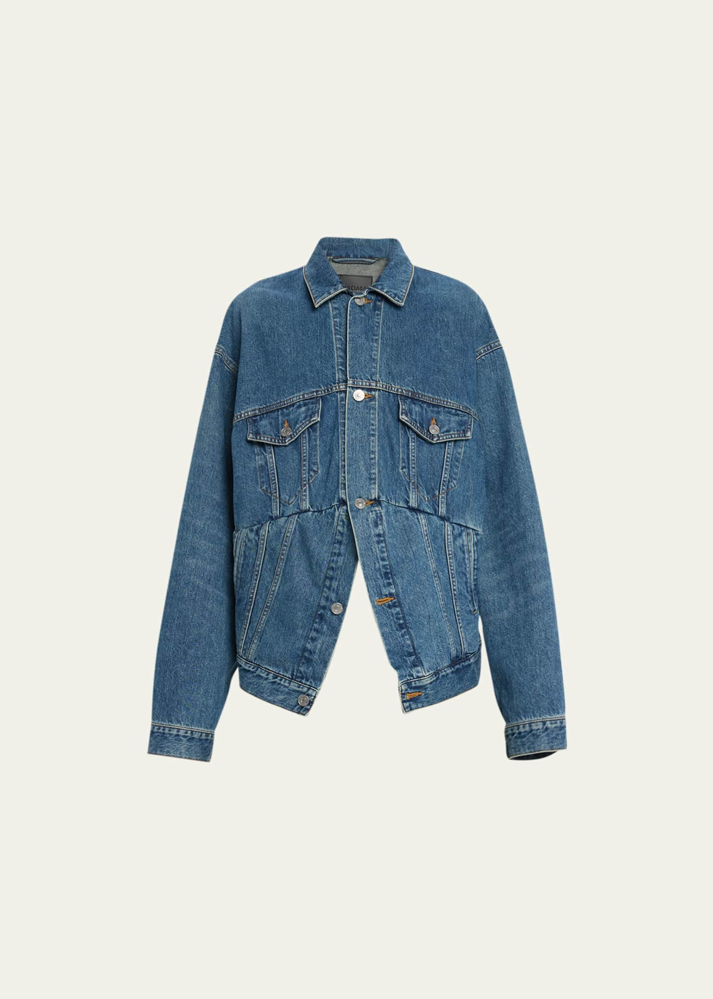 Balenciaga Swing Denim Jacket in Blue Couture