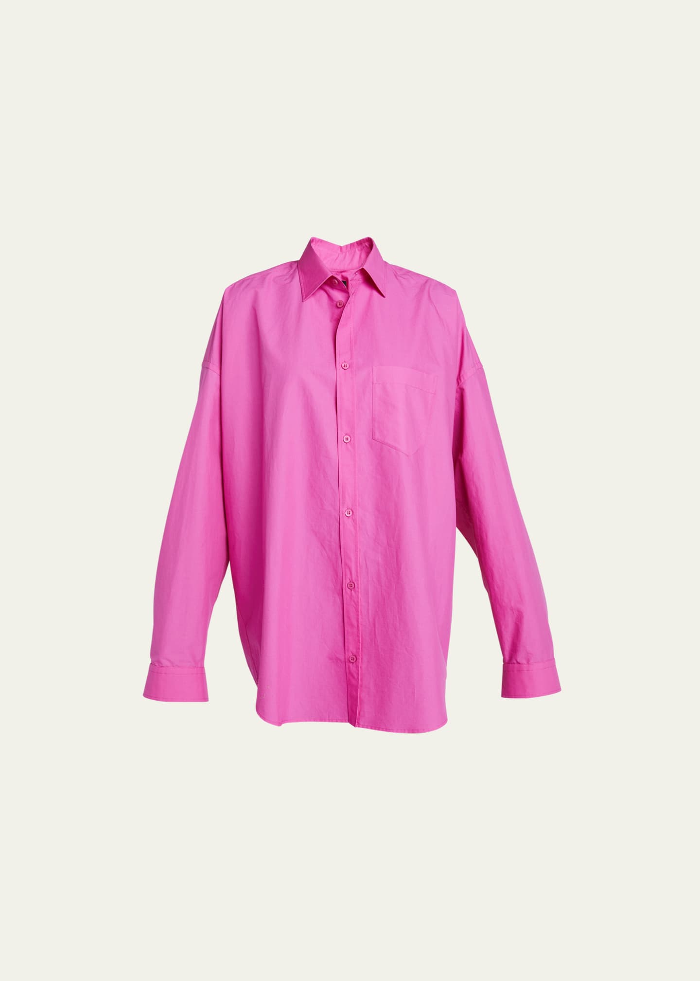 Balenciaga Cocoon Button Front Shirt with Logo Detail