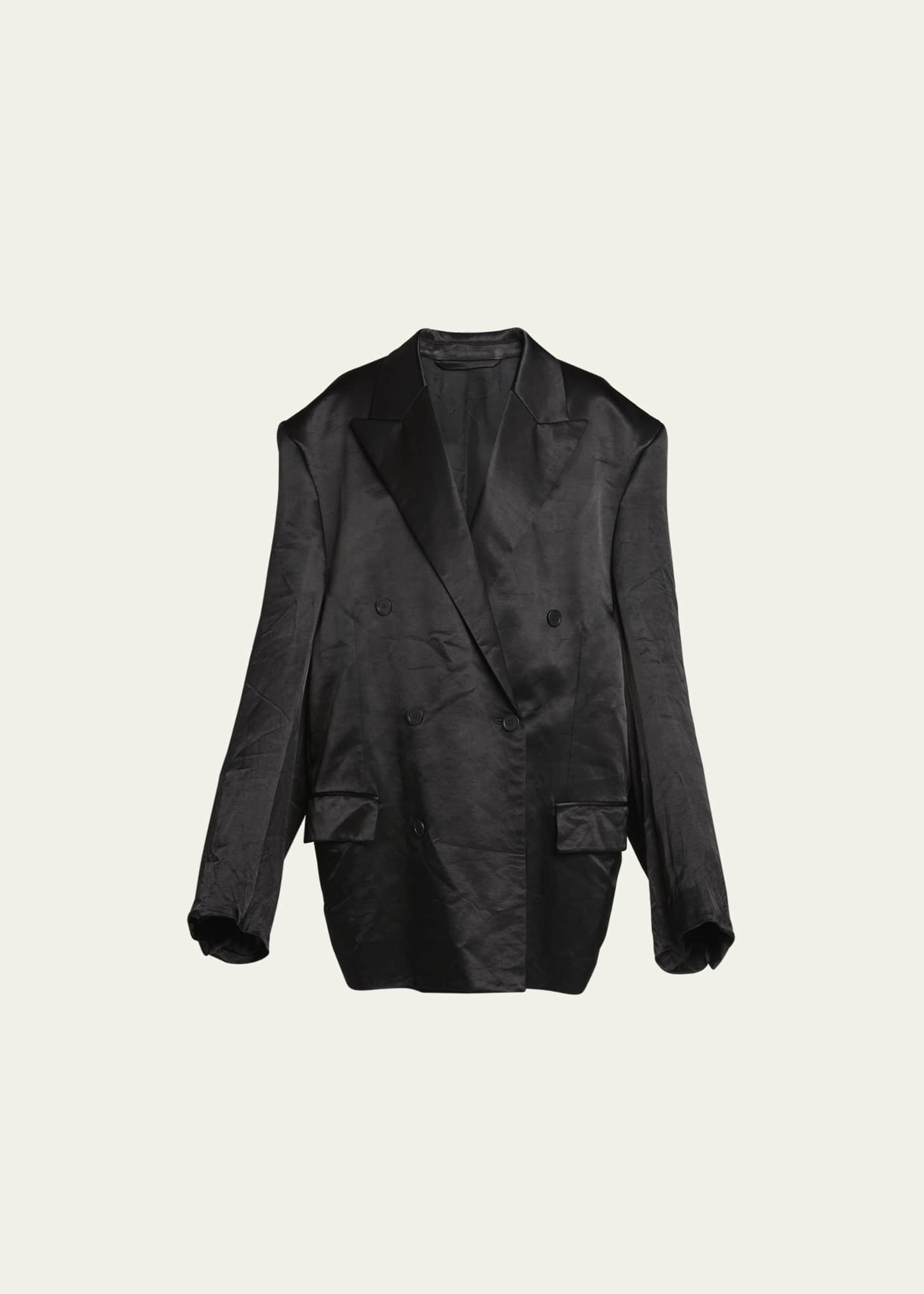 Satin blazer jacket discount