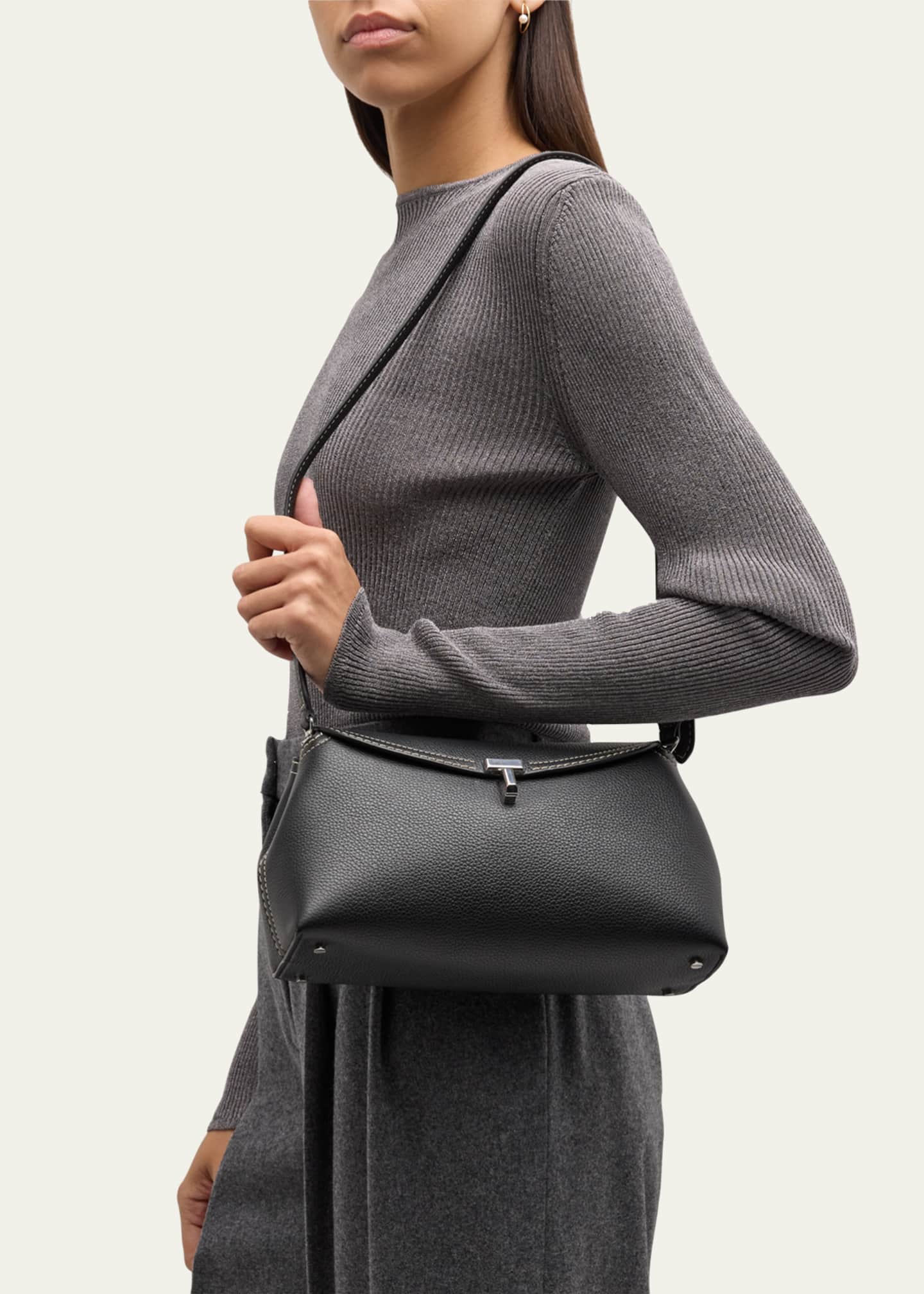 Toteme T-Lock Top Handle Bag in Pebble Grain Leather Image 2 of 6